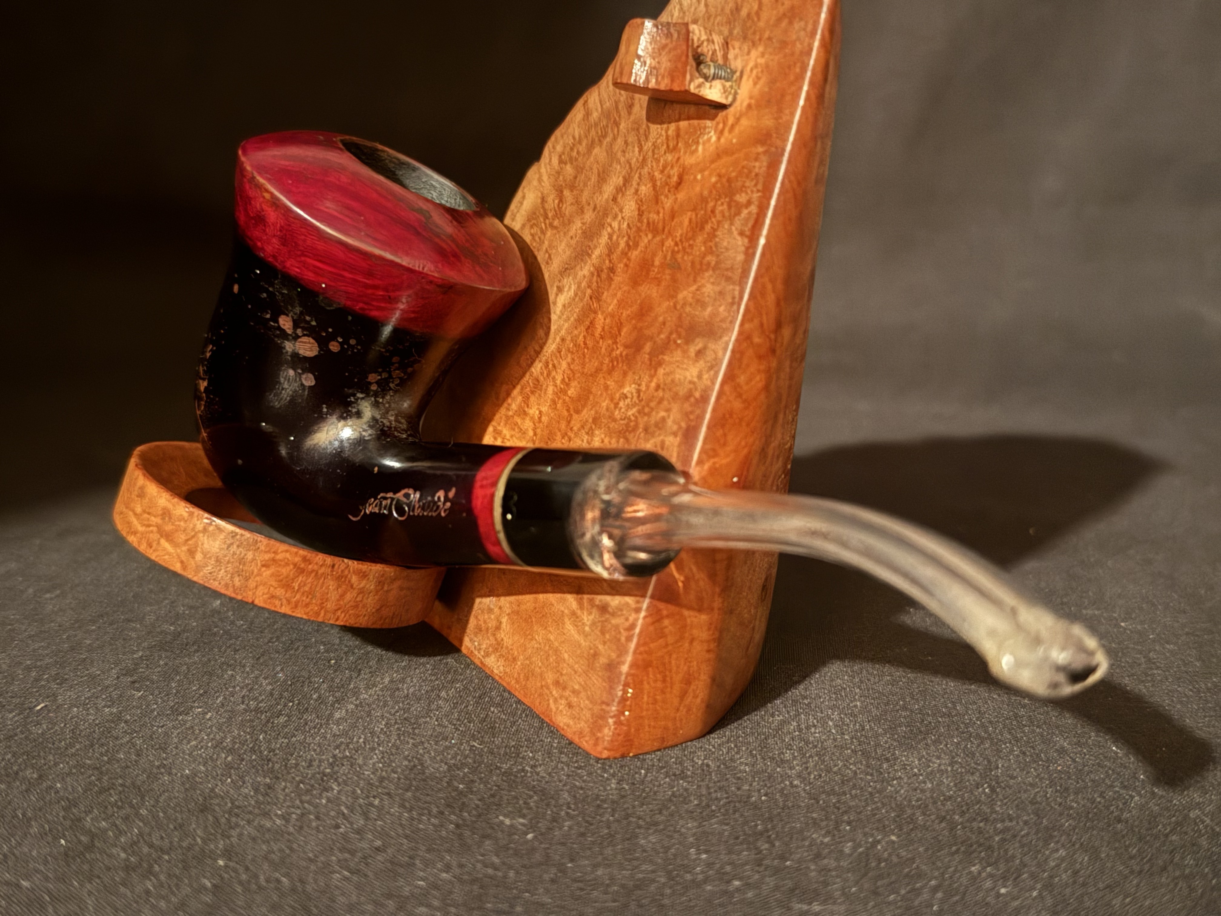 Jean Claude Smooth Ebony Bent Calabash Estate Pipe, Acrylic Stem, 9mm Filter 8