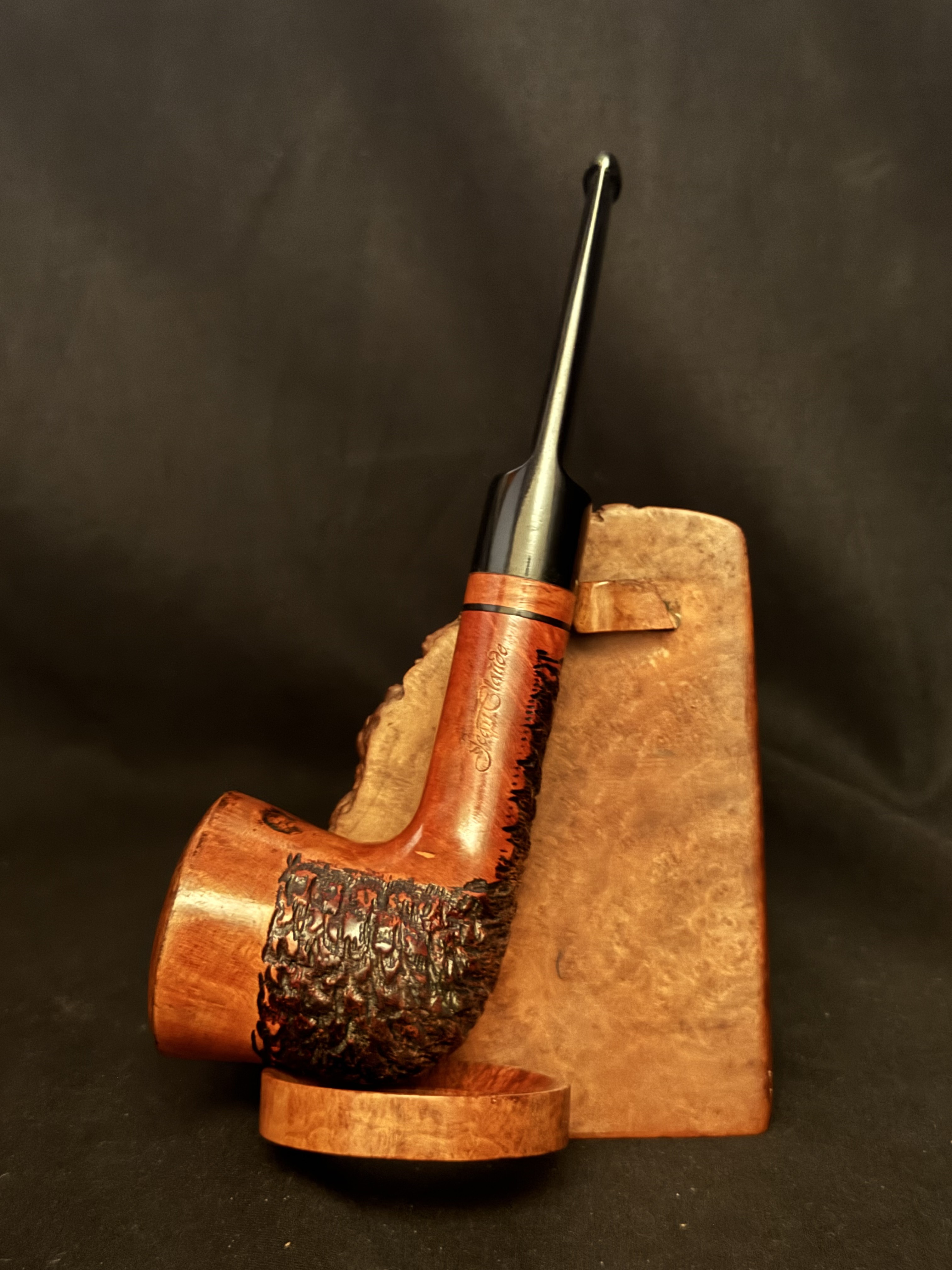 Jean Claude Smooth Sandblast Dublin Estate Pipe 9mm Filter Fishtail Stem