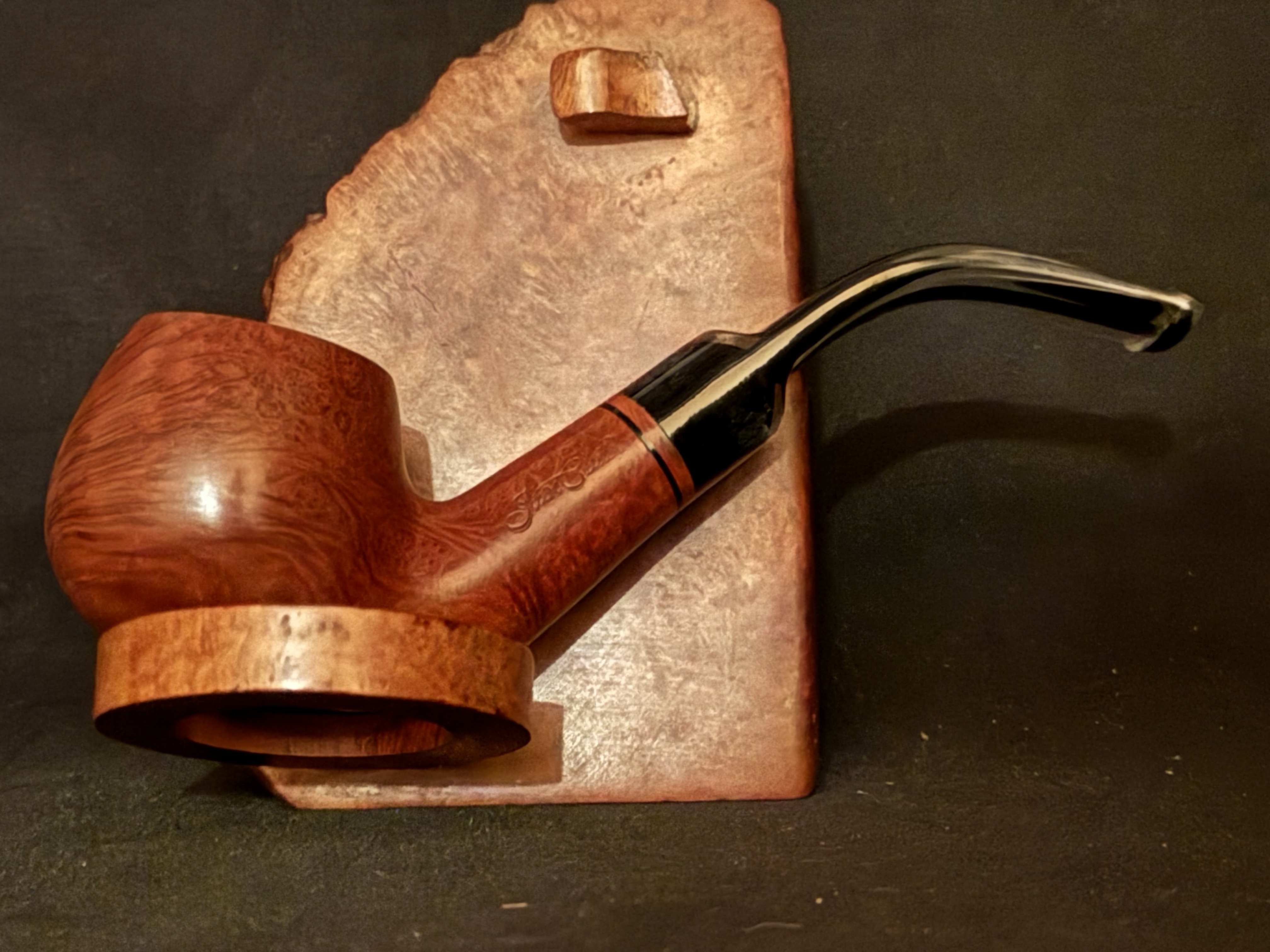 Jean Claude Smooth Bent Apple Pipe, Transparent Acrylic Saddle Stem, 9mm Filter 4