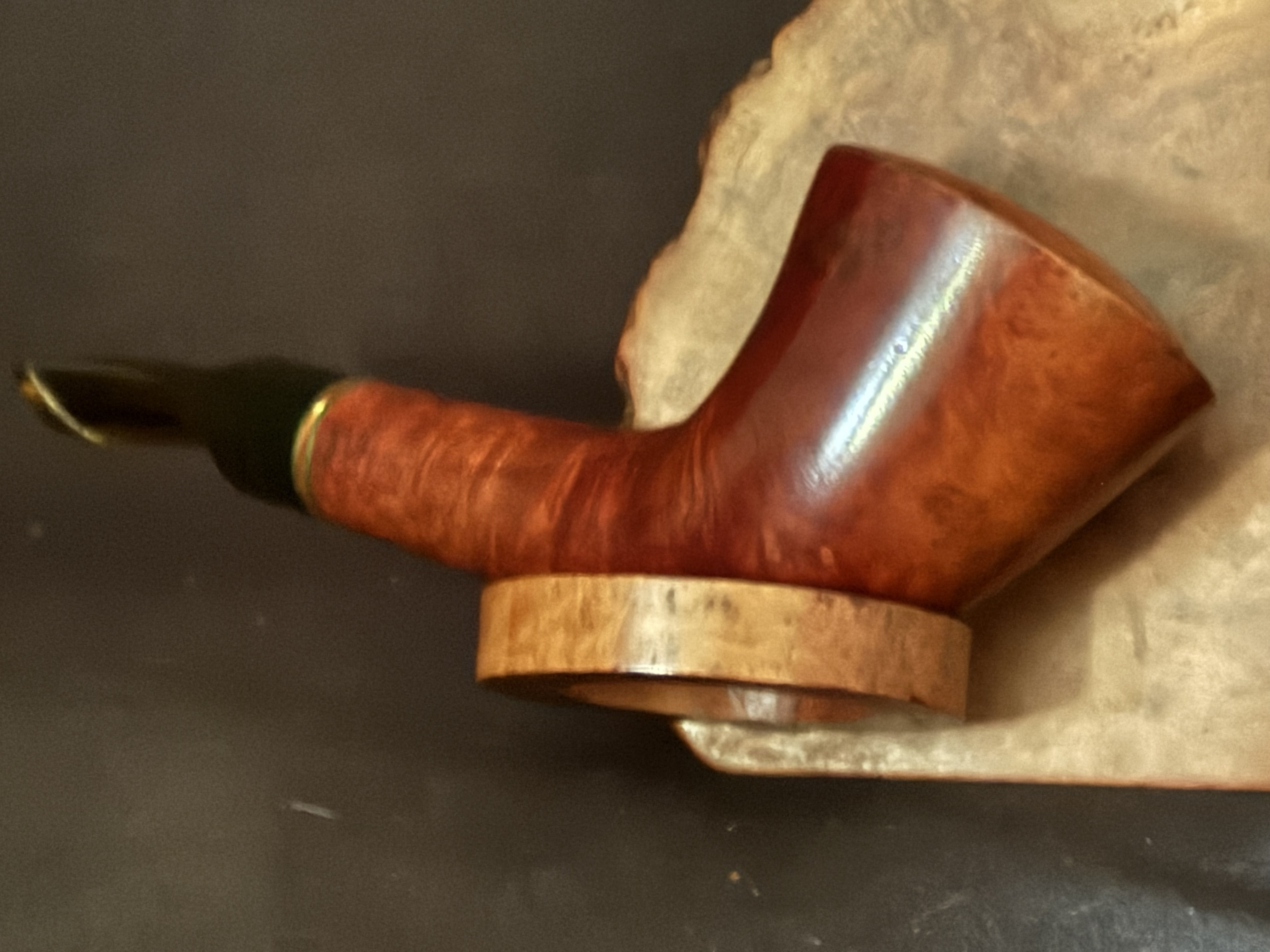 Jean Claude 3 Unsmoked Smooth Horn Pipe - Amber Acrylic Stem, 9mm 11