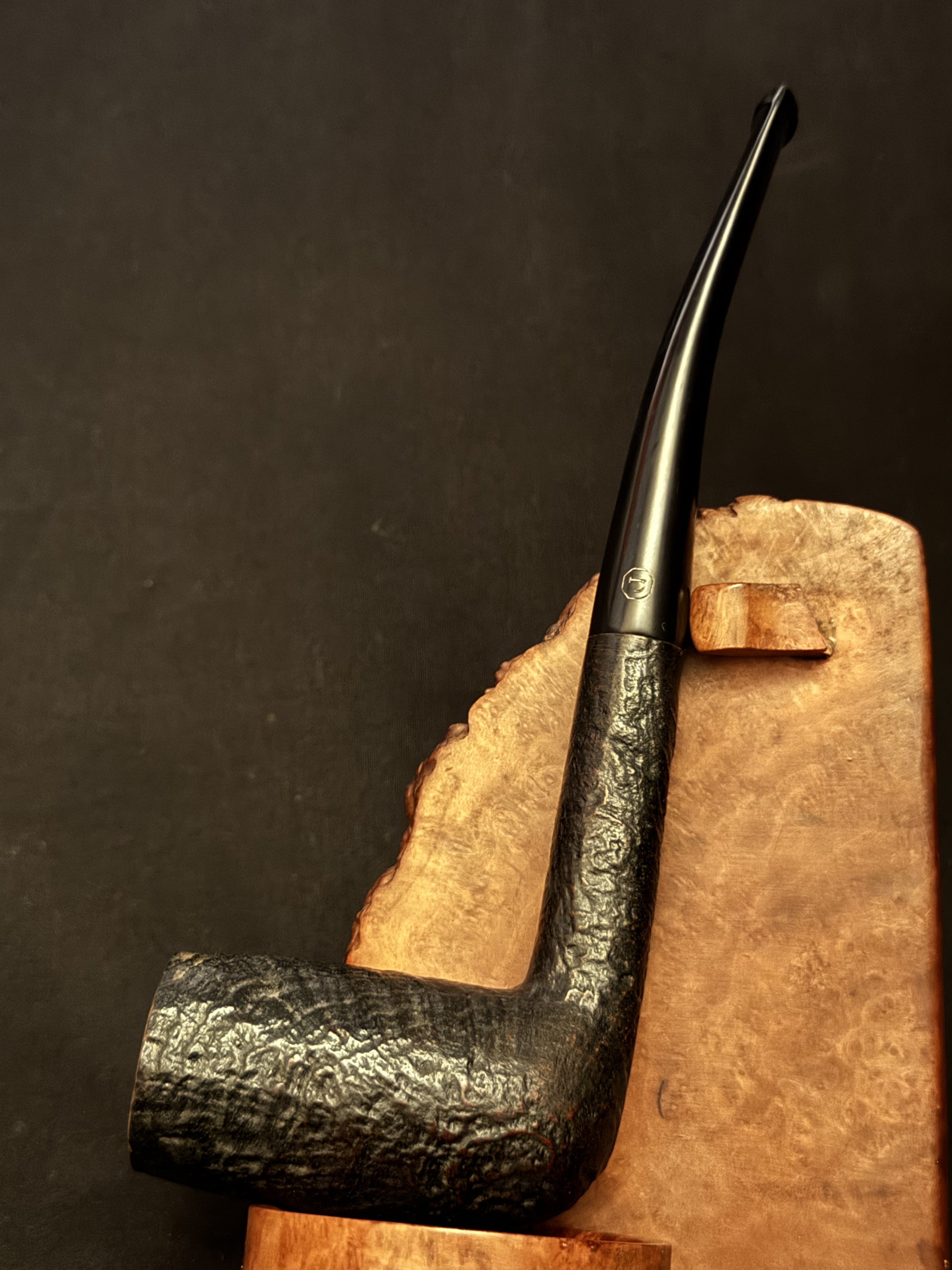 Jeantet French Chimney Sandblasted Bent Fishtail Estate Pipe 1020