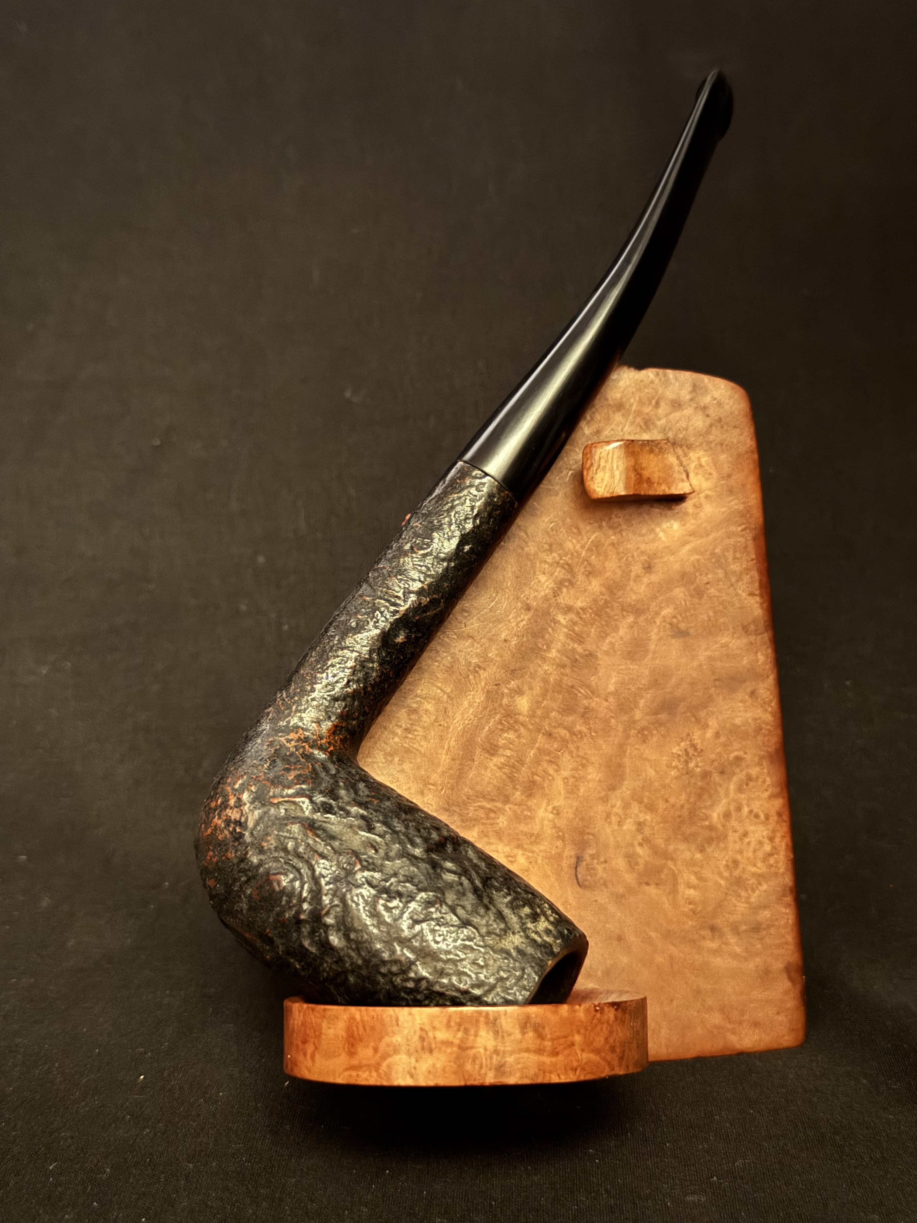 Jeantet French Chimney Sandblasted Bent Fishtail Estate Pipe 1020 2
