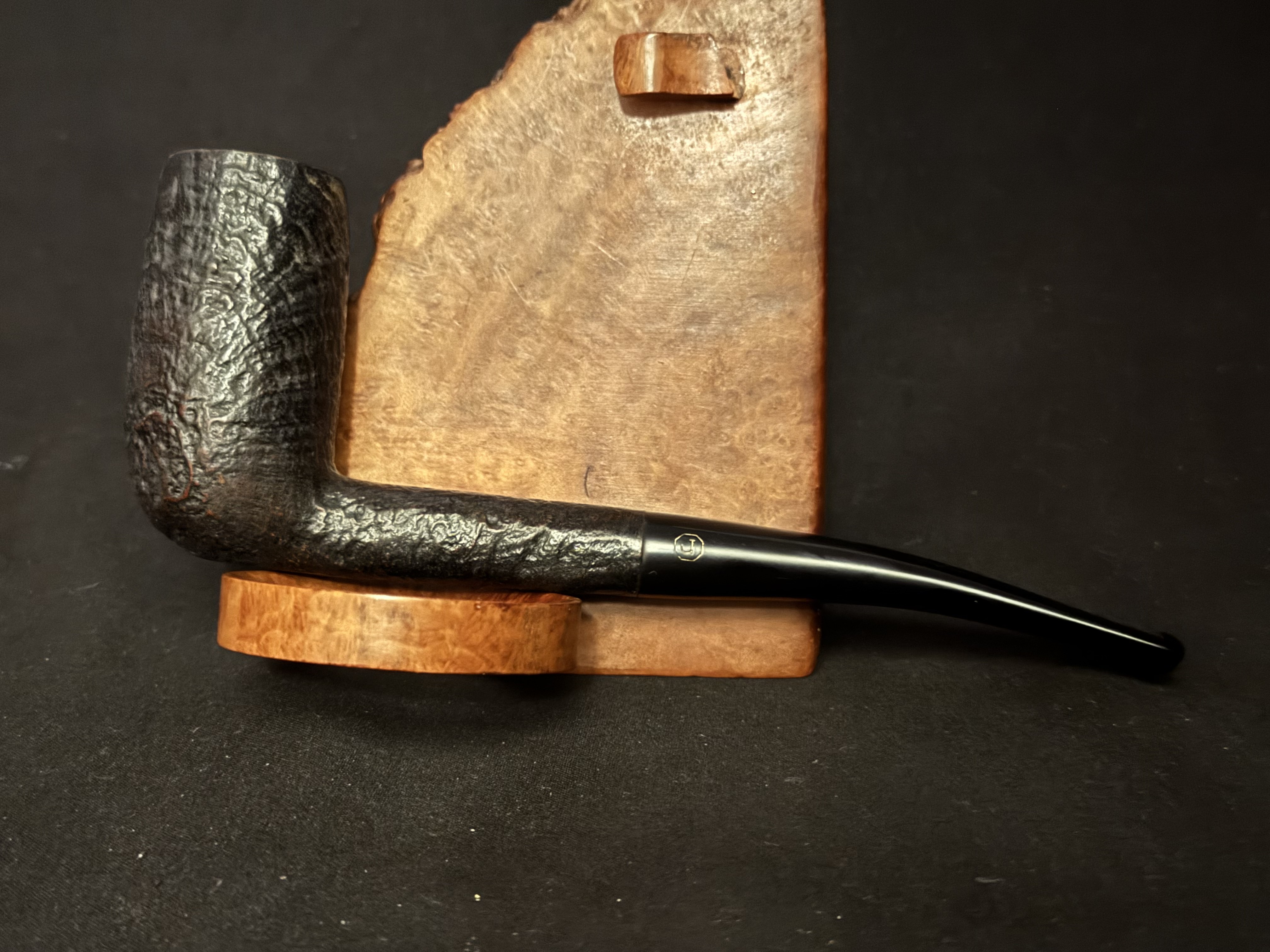 Jeantet French Chimney Sandblasted Bent Fishtail Estate Pipe 1020 3