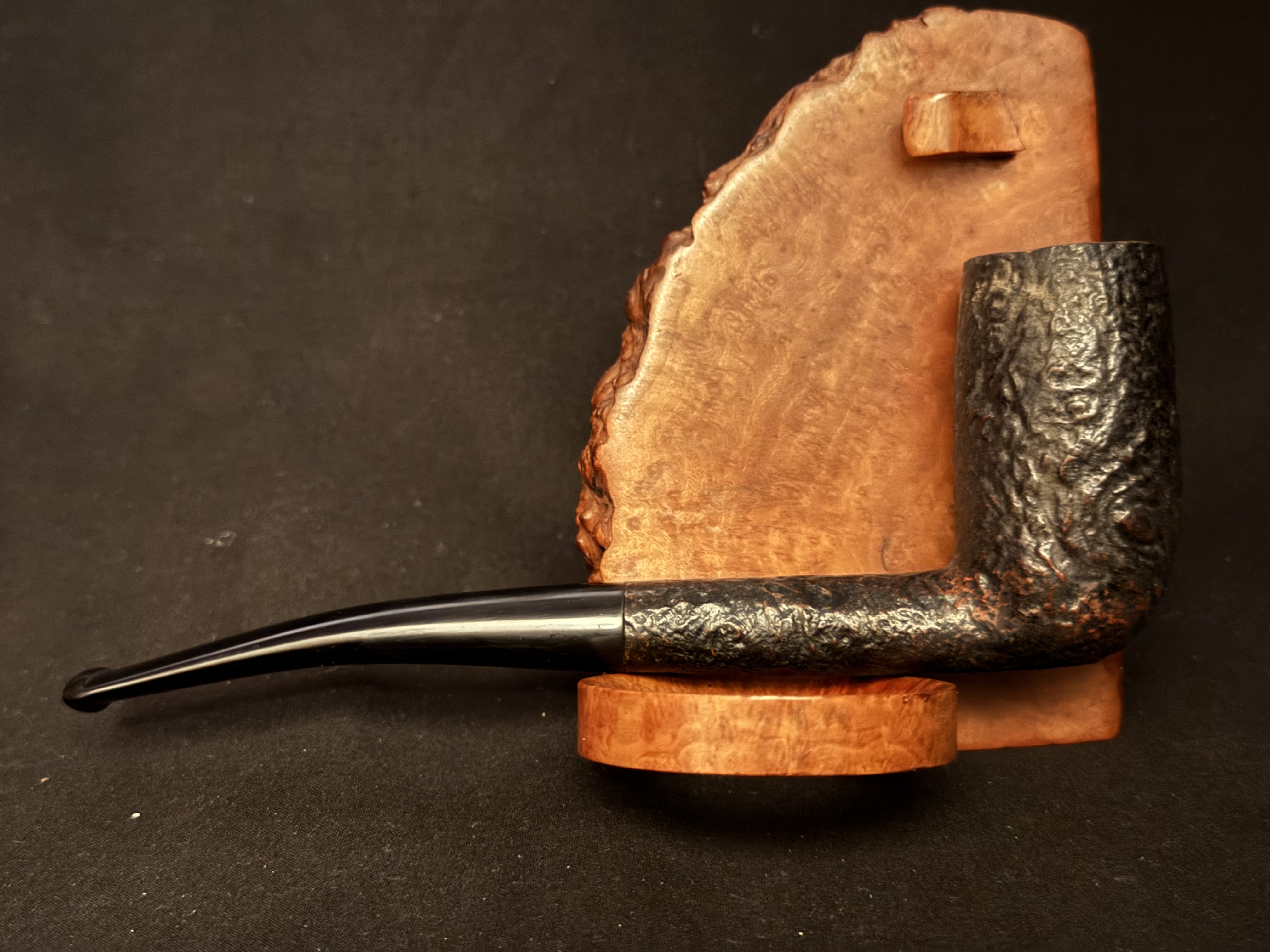 Jeantet French Chimney Sandblasted Bent Fishtail Estate Pipe 1020 4