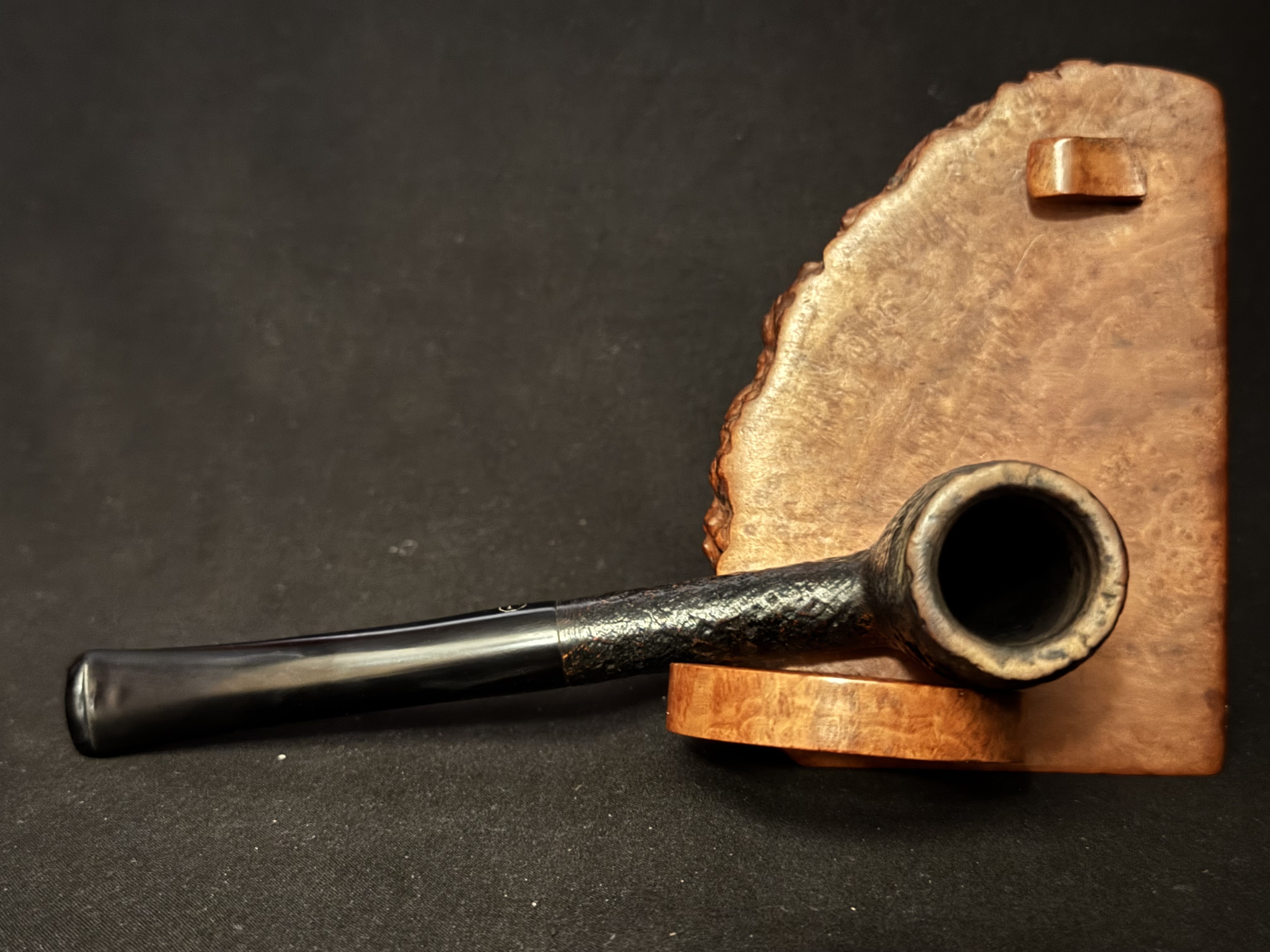 Jeantet French Chimney Sandblasted Bent Fishtail Estate Pipe 1020 5