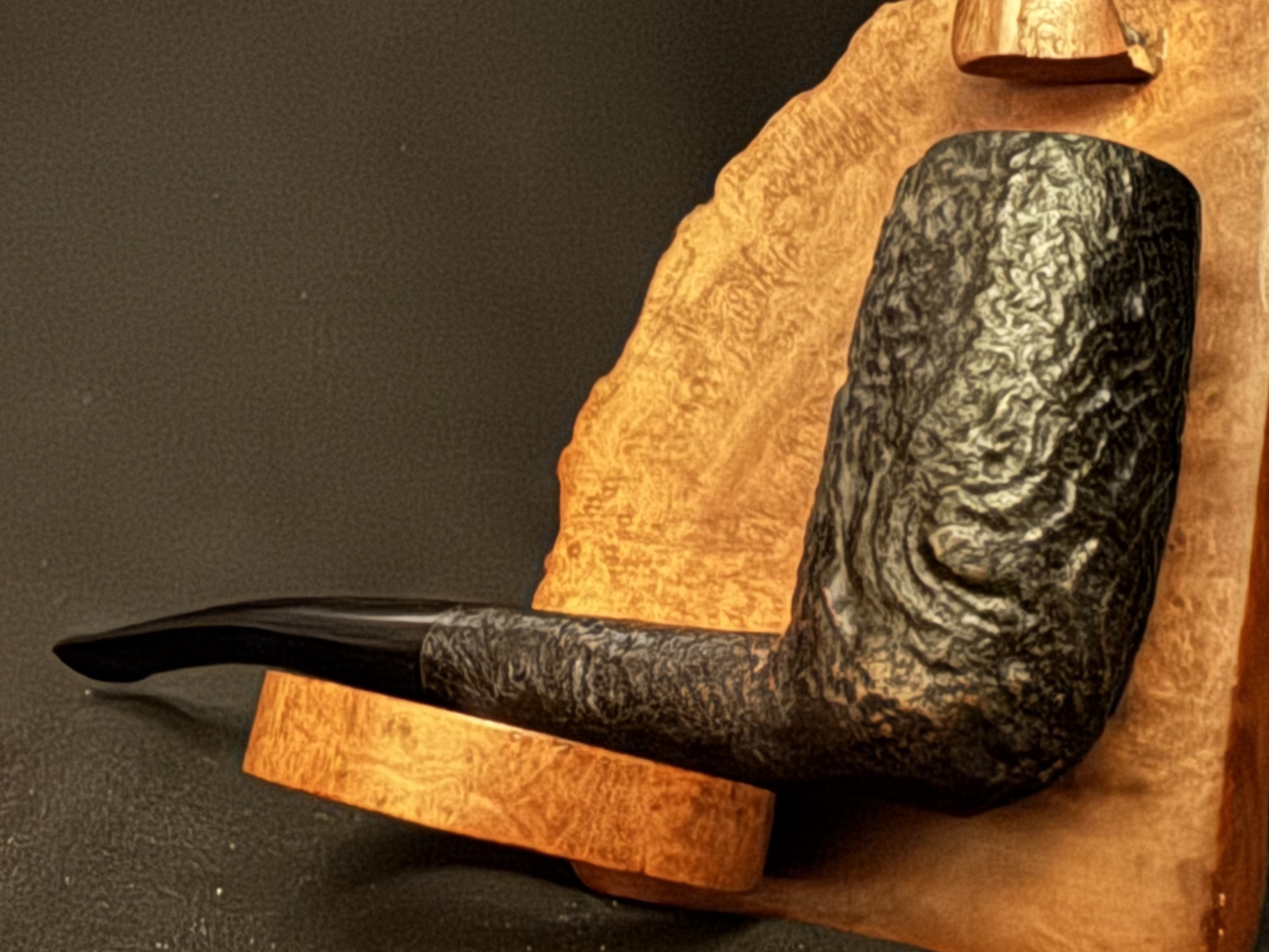 Jeantet French Chimney Sandblasted Bent Fishtail Estate Pipe 1020 7