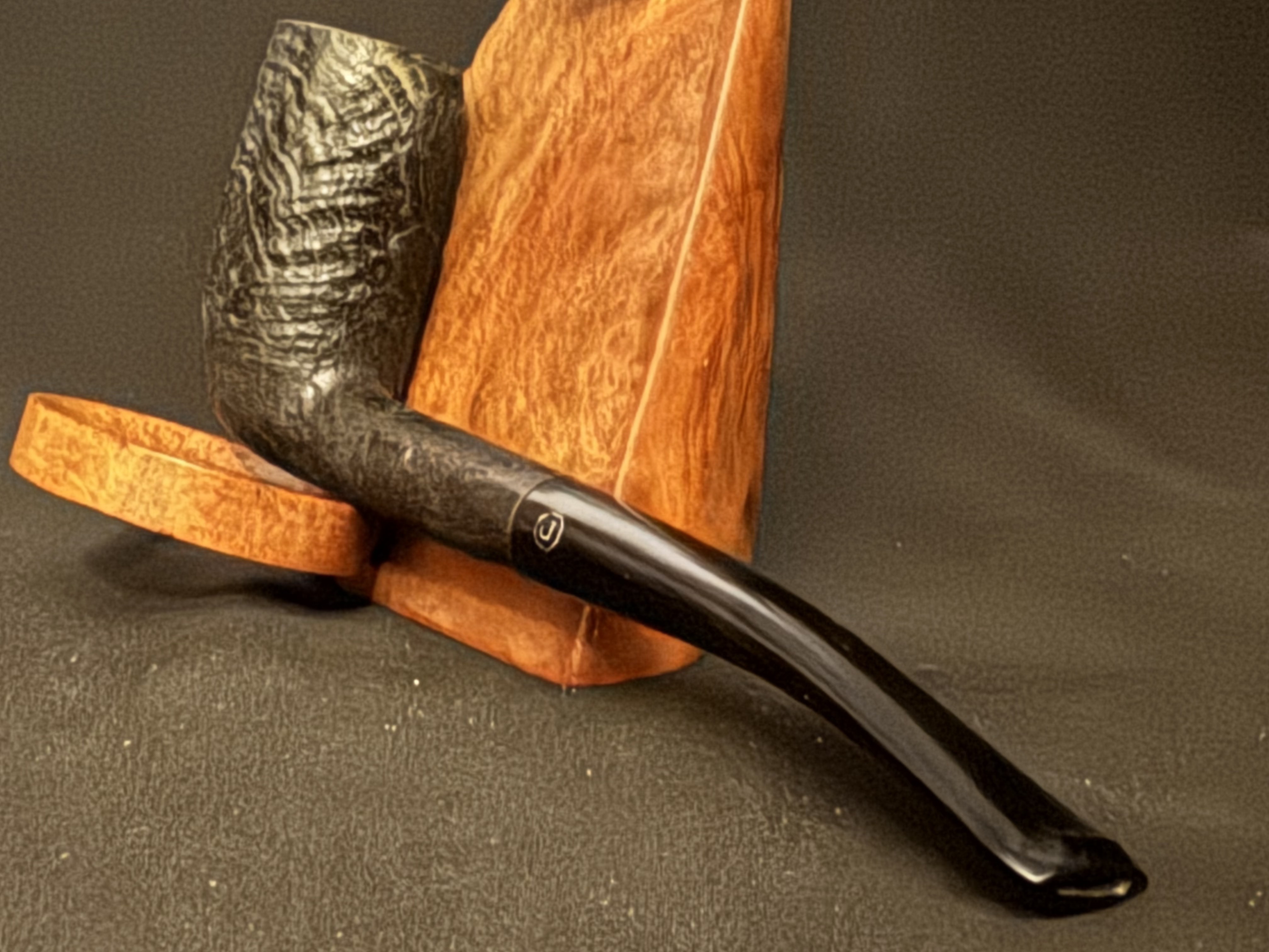Jeantet French Chimney Sandblasted Bent Fishtail Estate Pipe 1020 8
