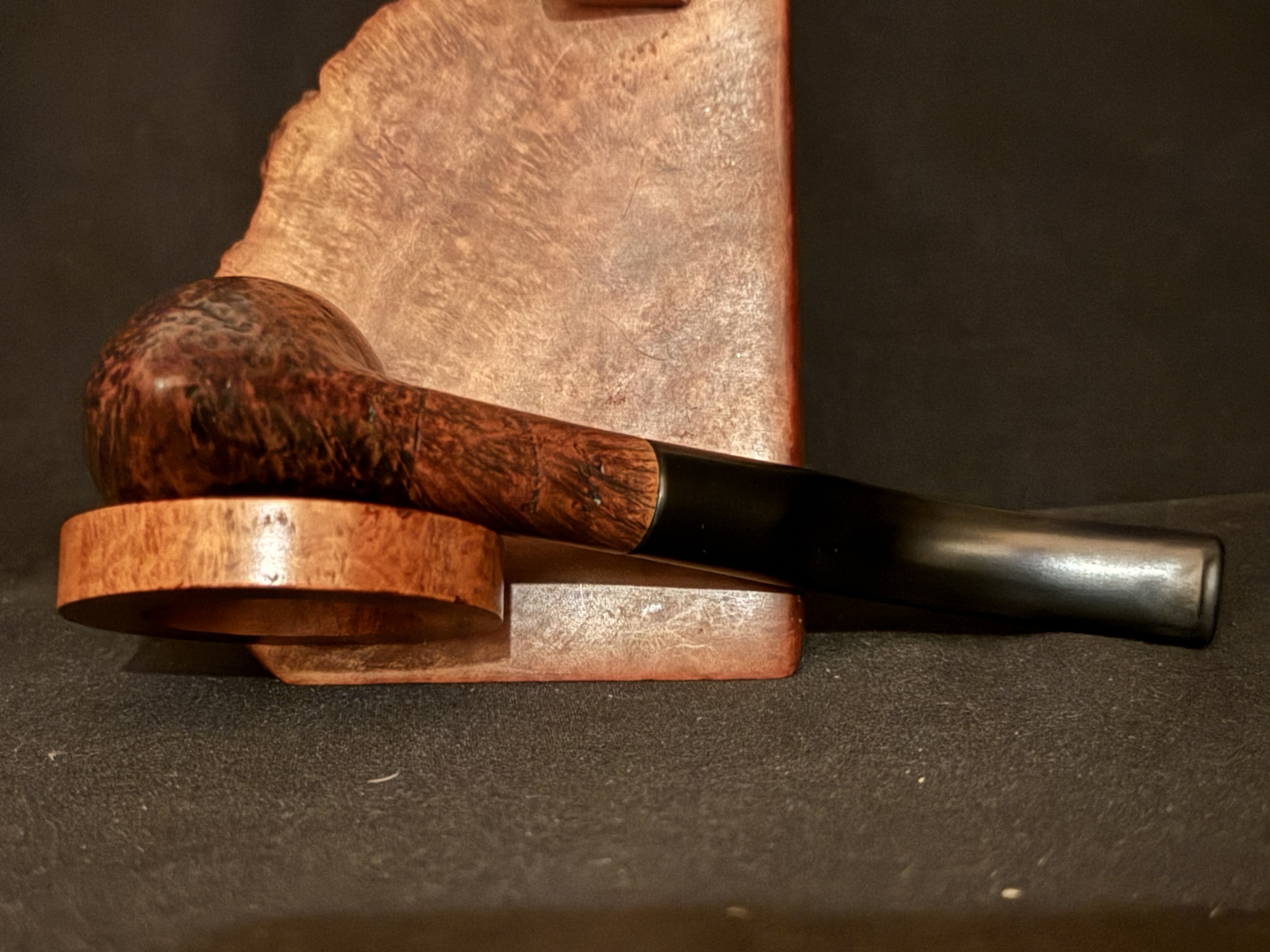 Johs Hand Made Denmark Bent Pickaxe Estate Pipe, Part Sandblast, Saddle Stem 8