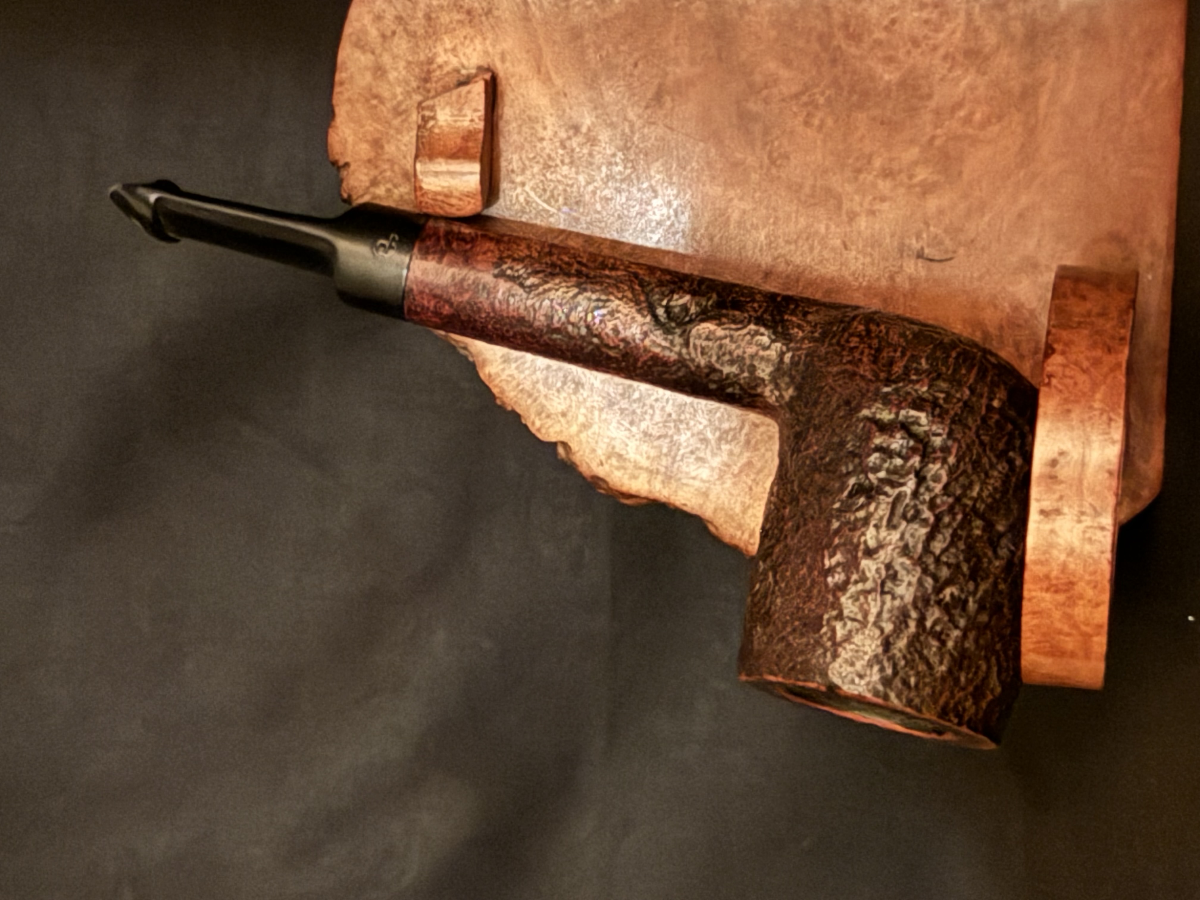 Peterson Kapruf 53 Sandblasted Smooth Vulcanite Saddle Stem 1996 Estate Pipe