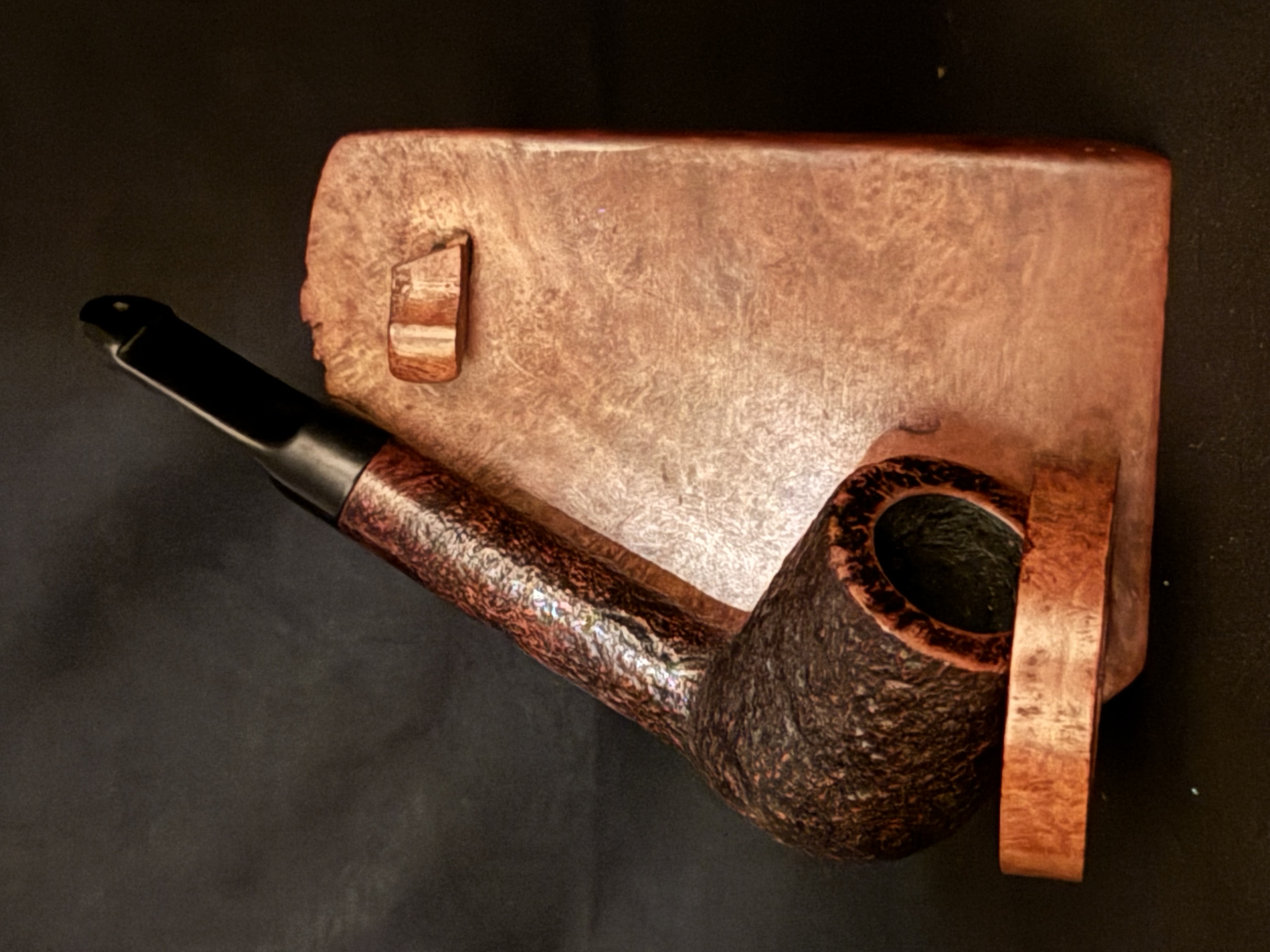 Peterson Kapruf 53 Sandblasted Smooth Vulcanite Saddle Stem 1996 Estate Pipe 2