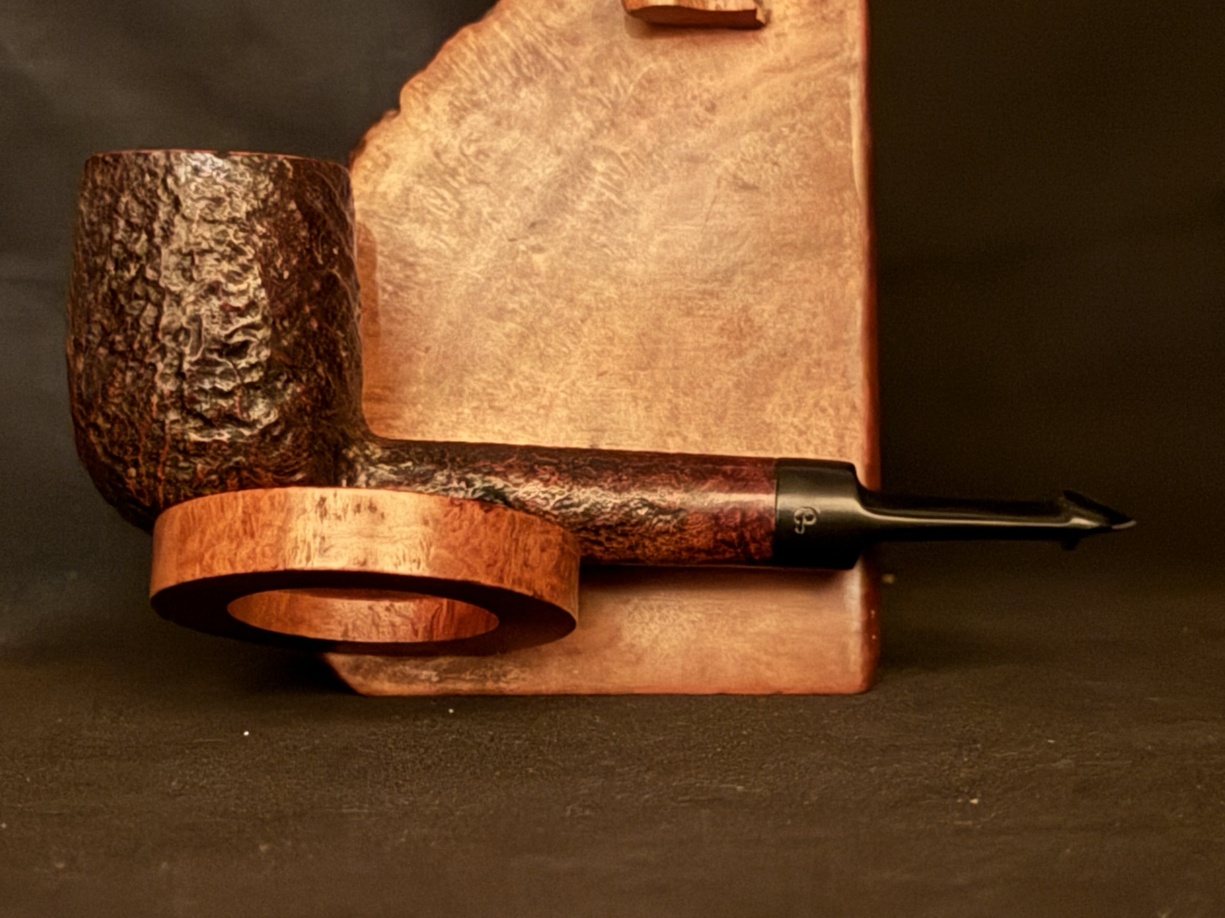 Peterson Kapruf 53 Sandblasted Smooth Vulcanite Saddle Stem 1996 Estate Pipe 3