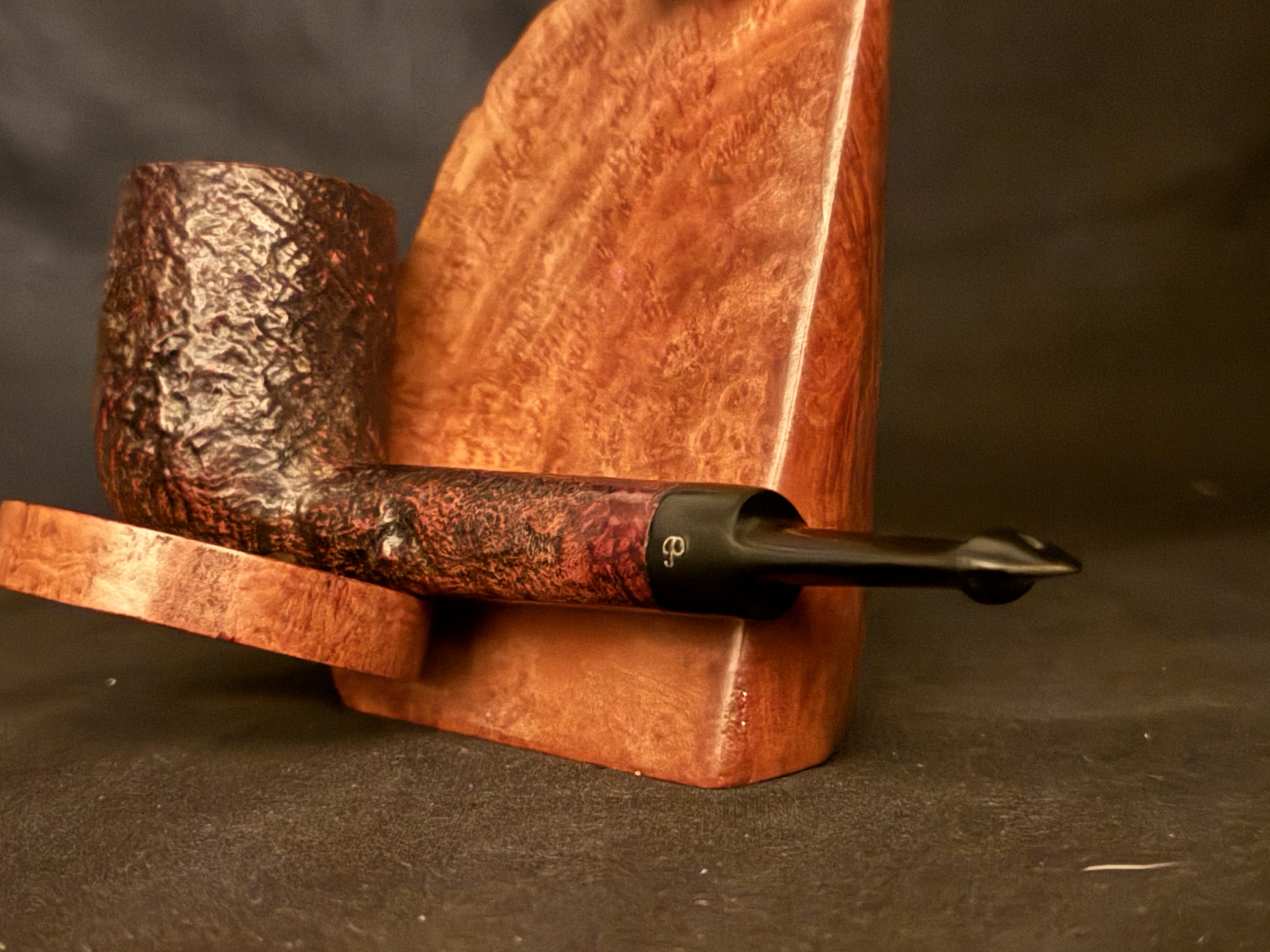 Peterson Kapruf 53 Sandblasted Smooth Vulcanite Saddle Stem 1996 Estate Pipe 9
