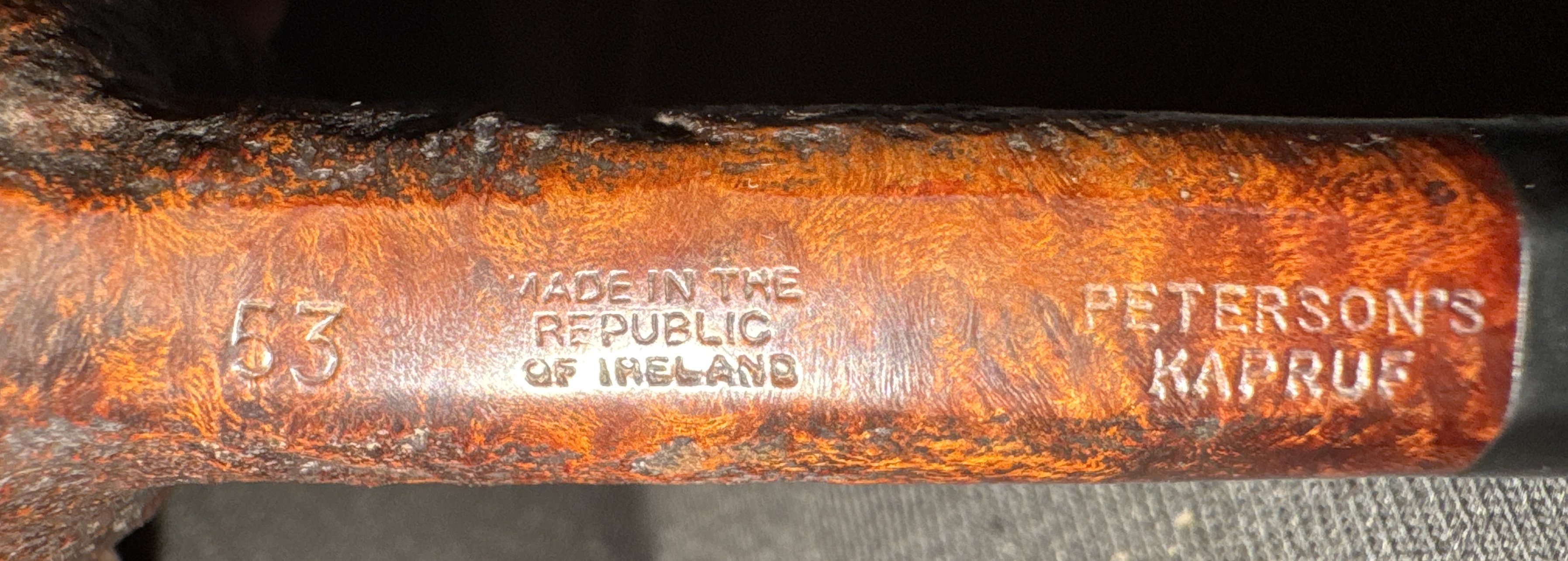 Peterson Kapruf 53 Sandblasted Smooth Vulcanite Saddle Stem 1996 Estate Pipe 11