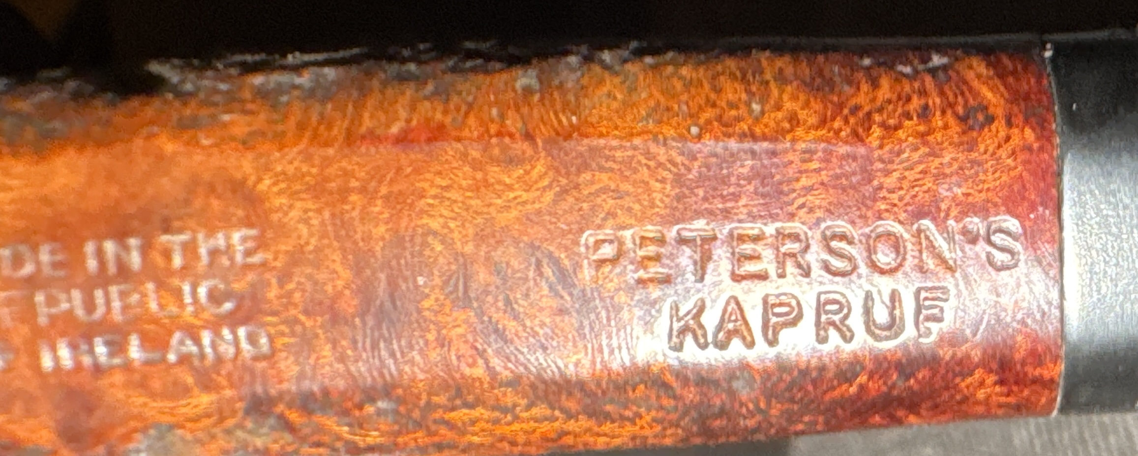 Peterson Kapruf 53 Sandblasted Smooth Vulcanite Saddle Stem 1996 Estate Pipe 12