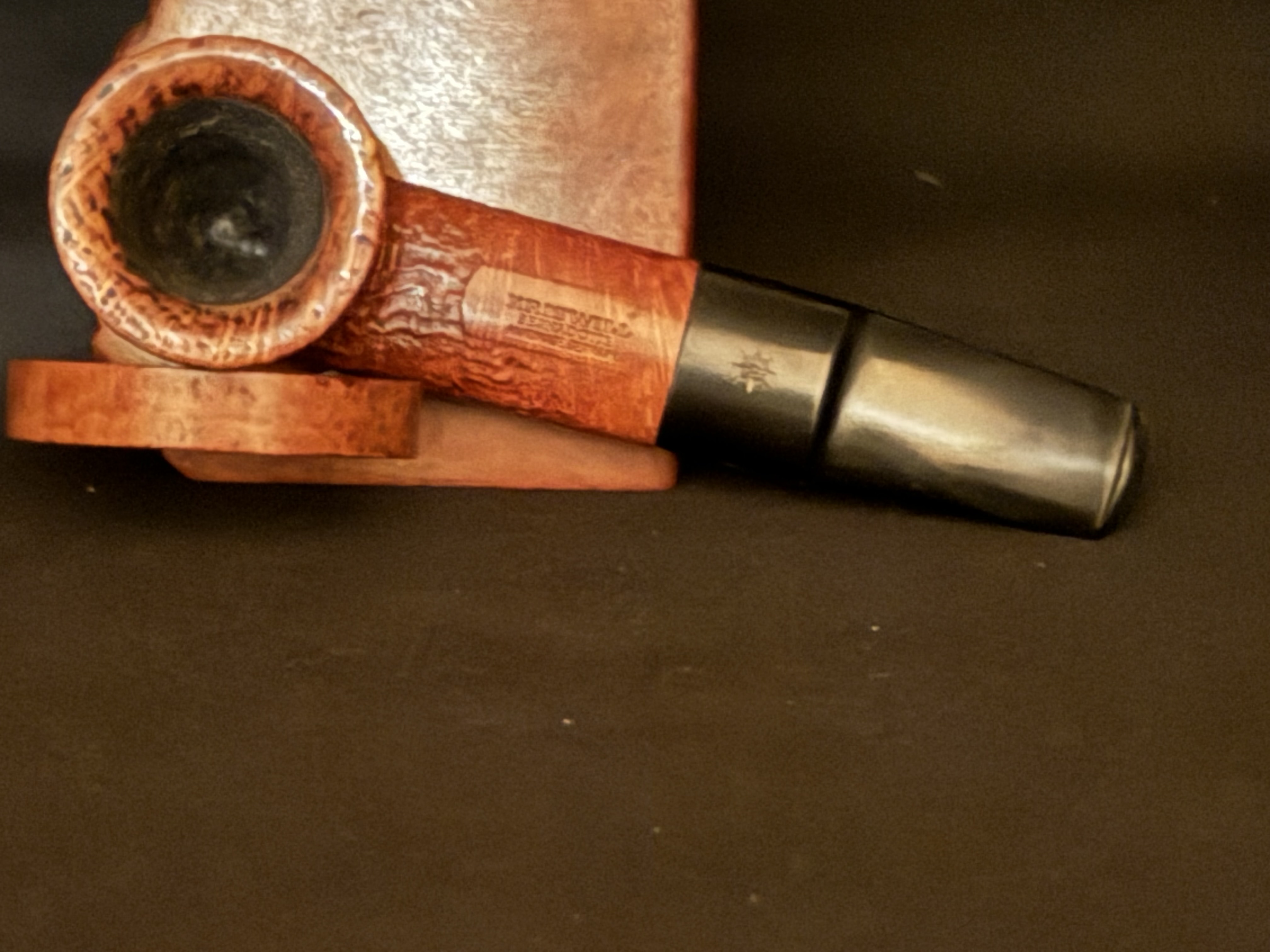 Kriswill Bernadotte Handmade Denmark Sandblast Straight Dublin Pot Vulcanite Fishtail Mouthpiece Estate Pipe 5