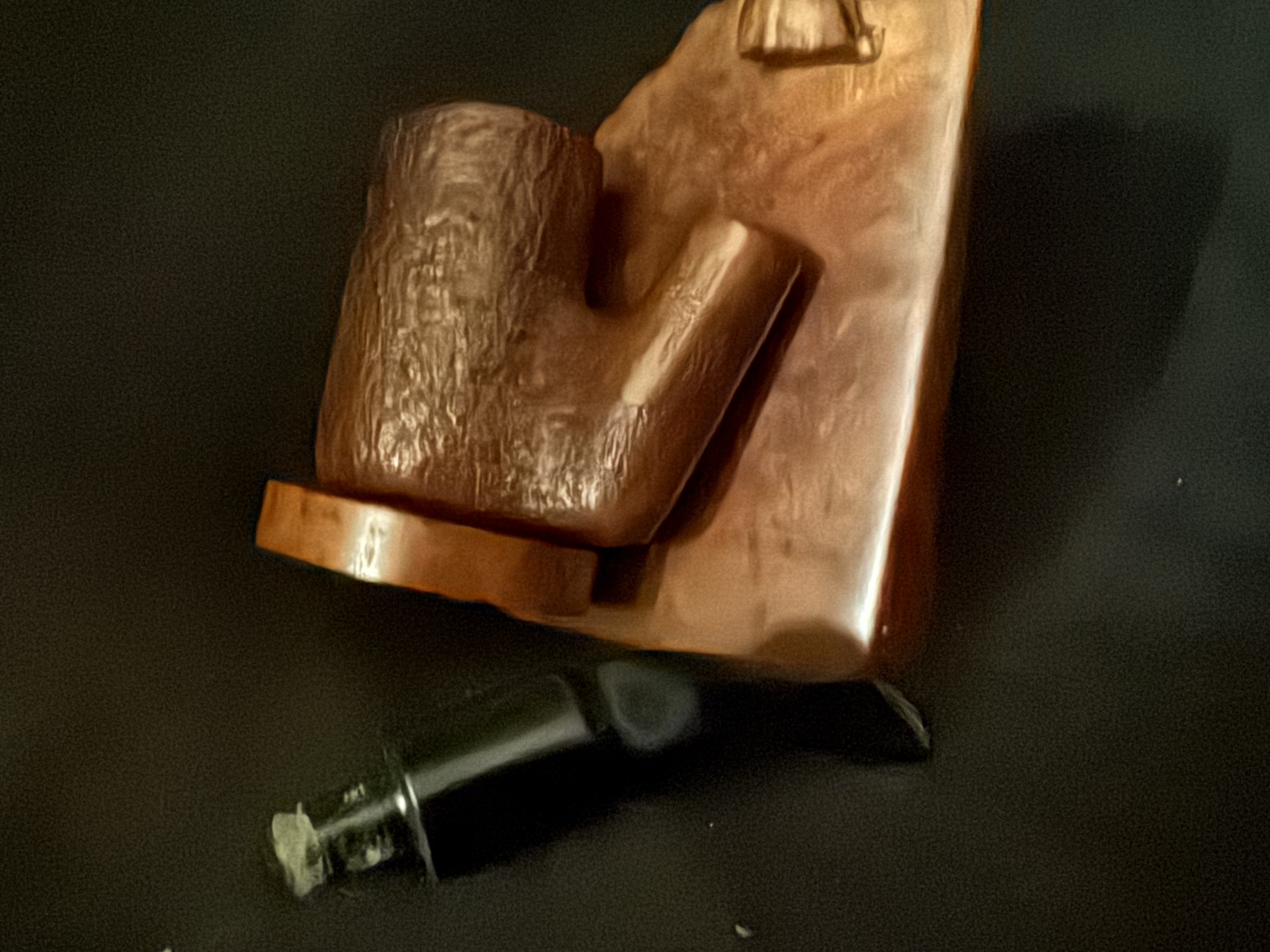 Kriswill Chief 1850 Sandblast Sitter Pipe, Bent Vulcanite Saddle Stem, Denmark 9