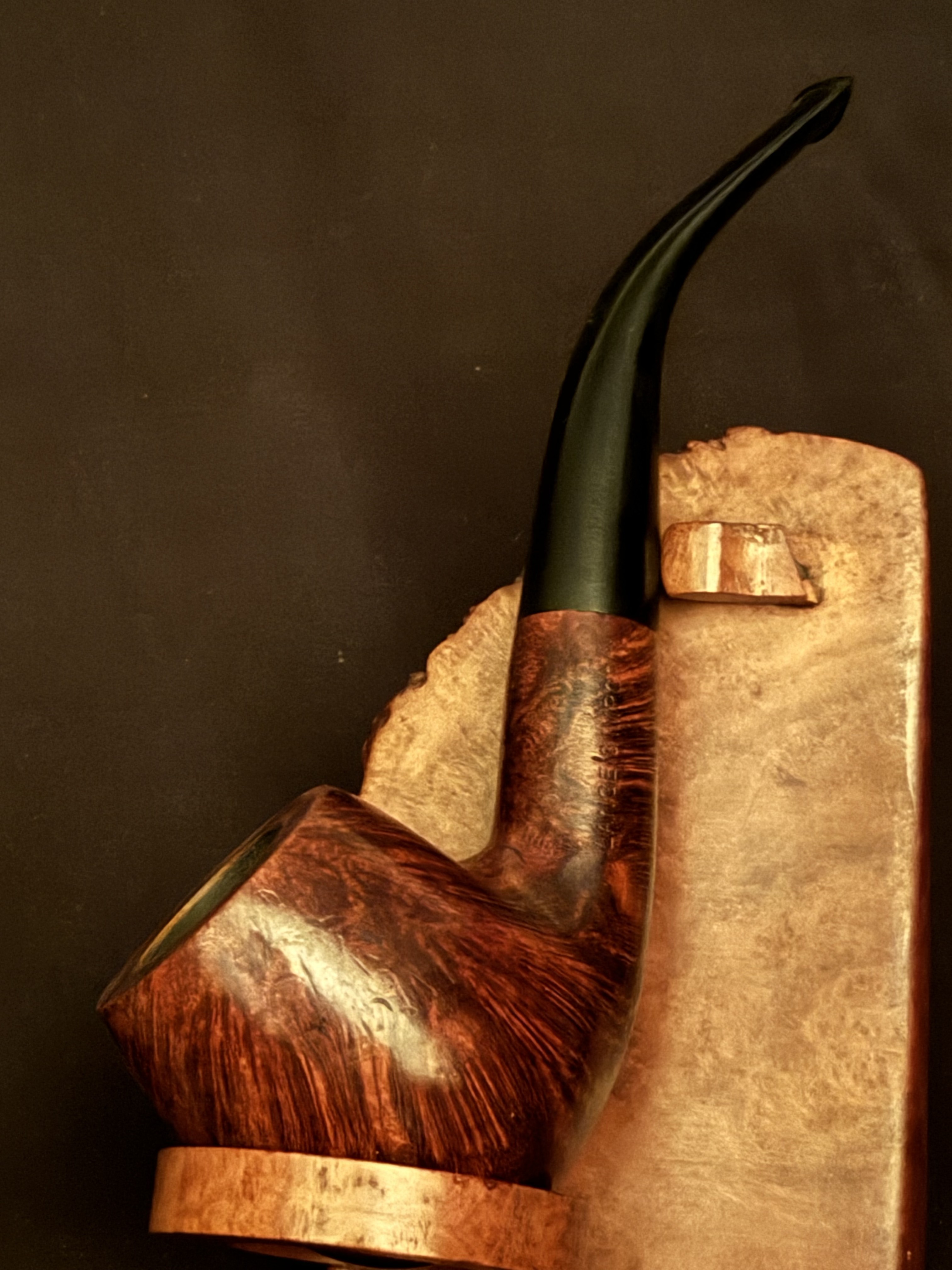Lange's Imported, Made in London England - Smooth Bent Billiard Estate Pipe, Vulcanite Stem, 9mm Filter 2