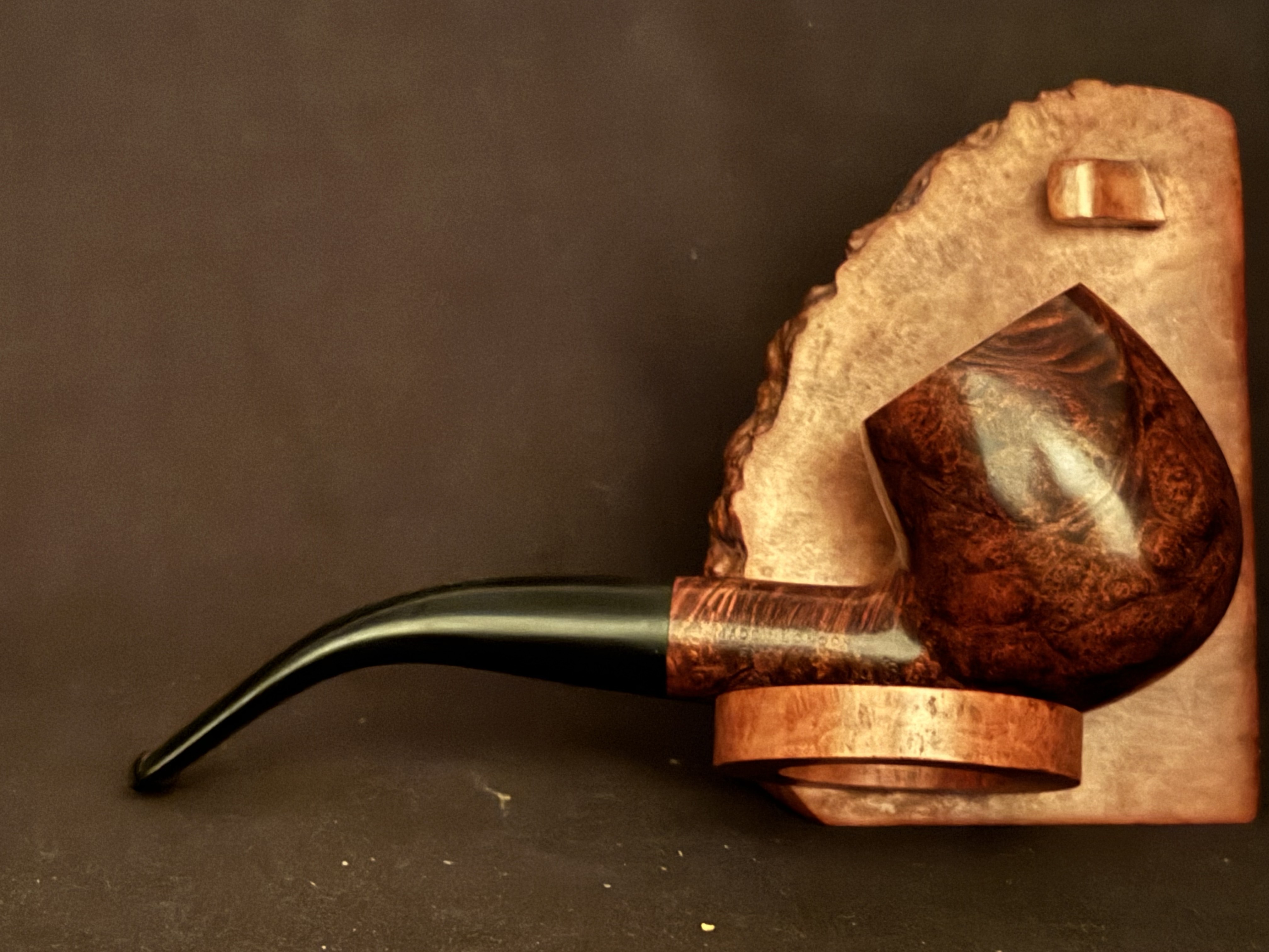 Lange's Imported, Made in London England - Smooth Bent Billiard Estate Pipe, Vulcanite Stem, 9mm Filter 4