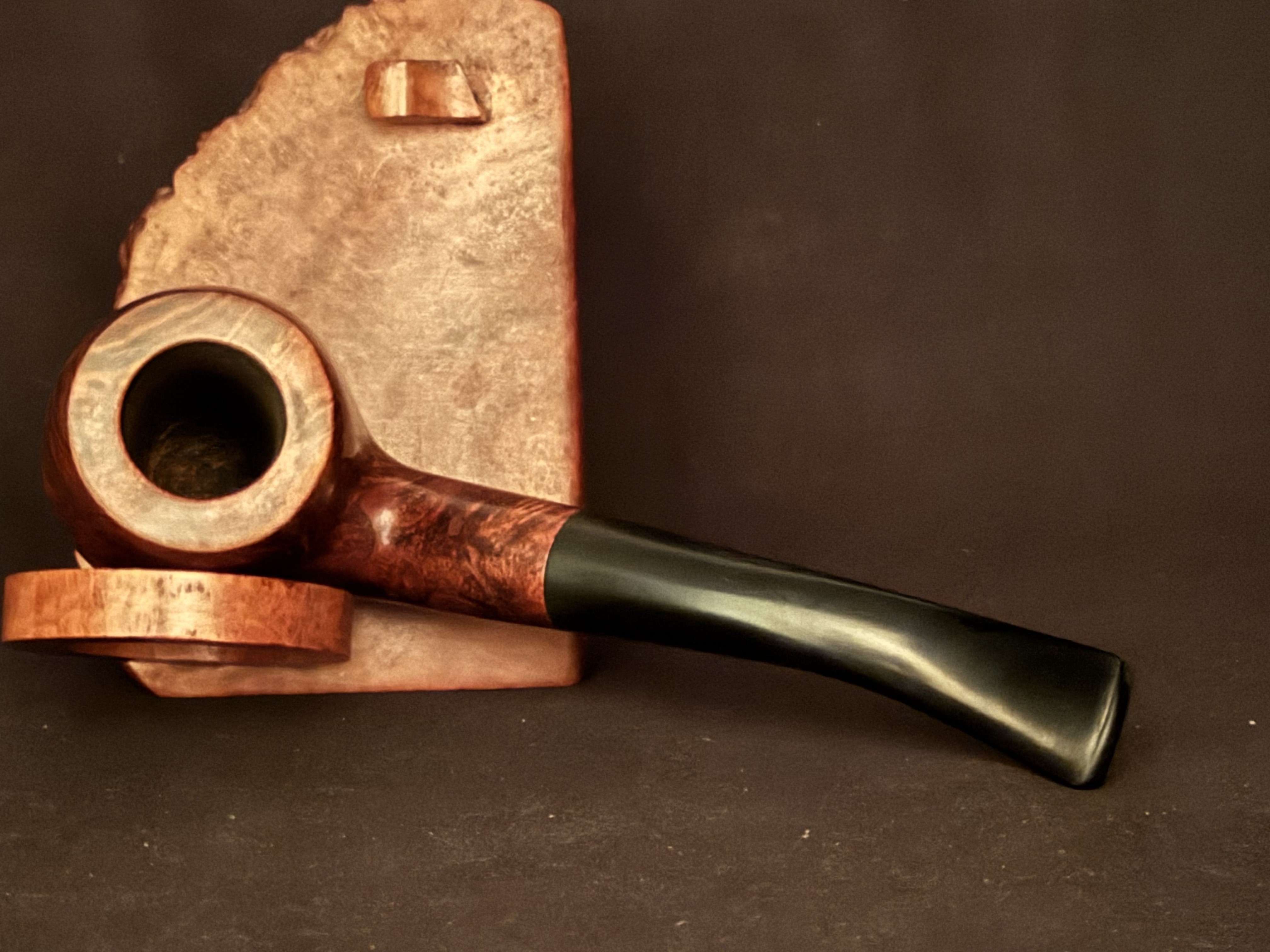 Lange's Imported, Made in London England - Smooth Bent Billiard Estate Pipe, Vulcanite Stem, 9mm Filter 5