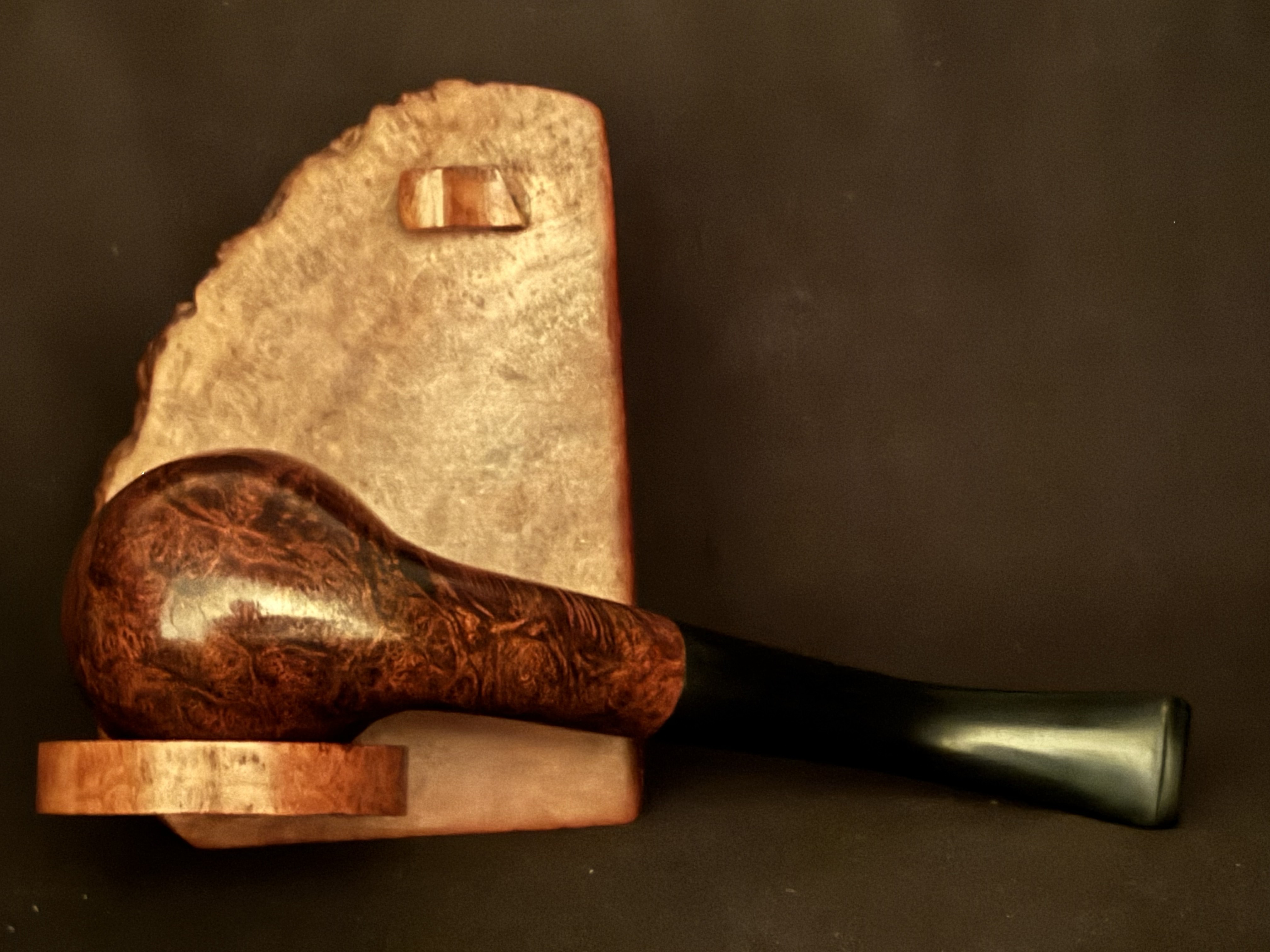 Lange's Imported, Made in London England - Smooth Bent Billiard Estate Pipe, Vulcanite Stem, 9mm Filter 6