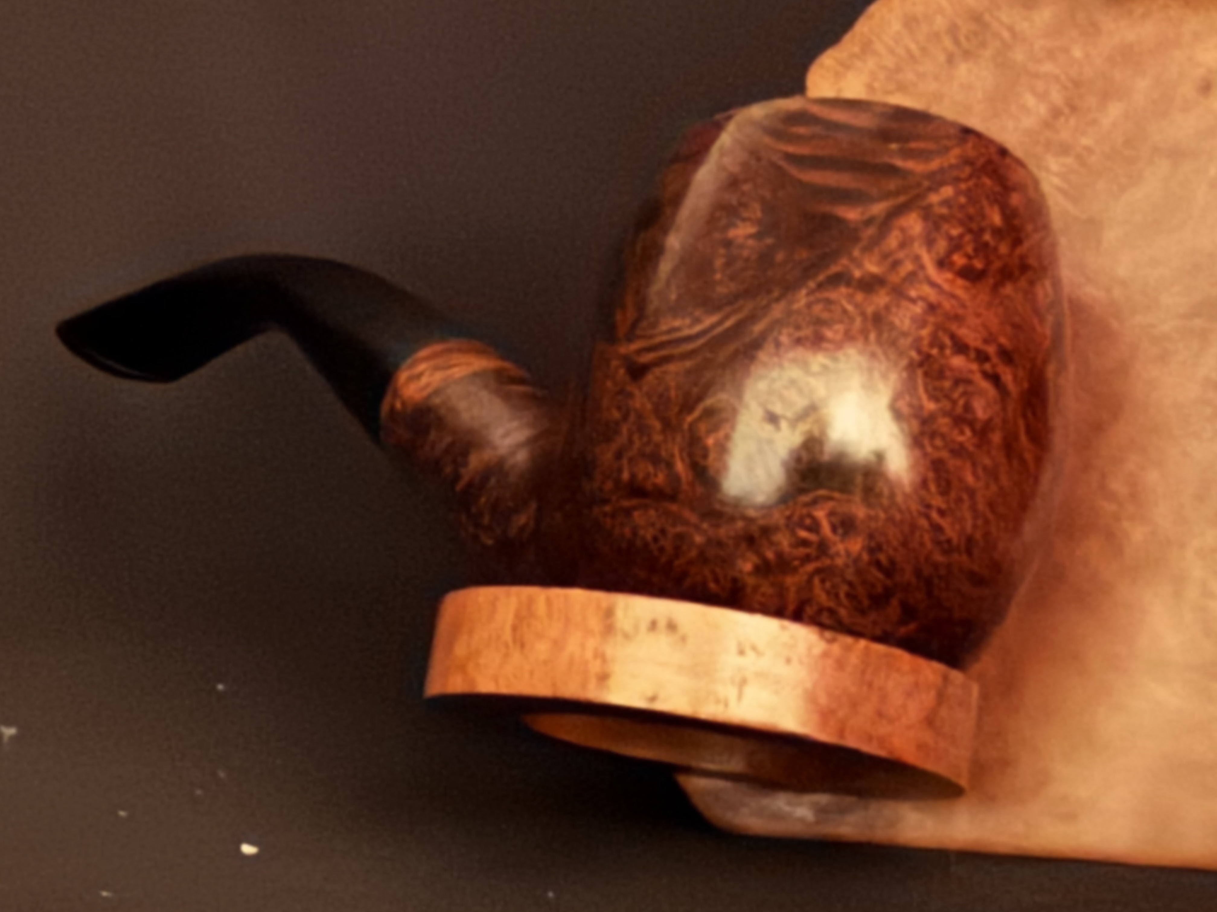 Lange's Imported, Made in London England - Smooth Bent Billiard Estate Pipe, Vulcanite Stem, 9mm Filter 7