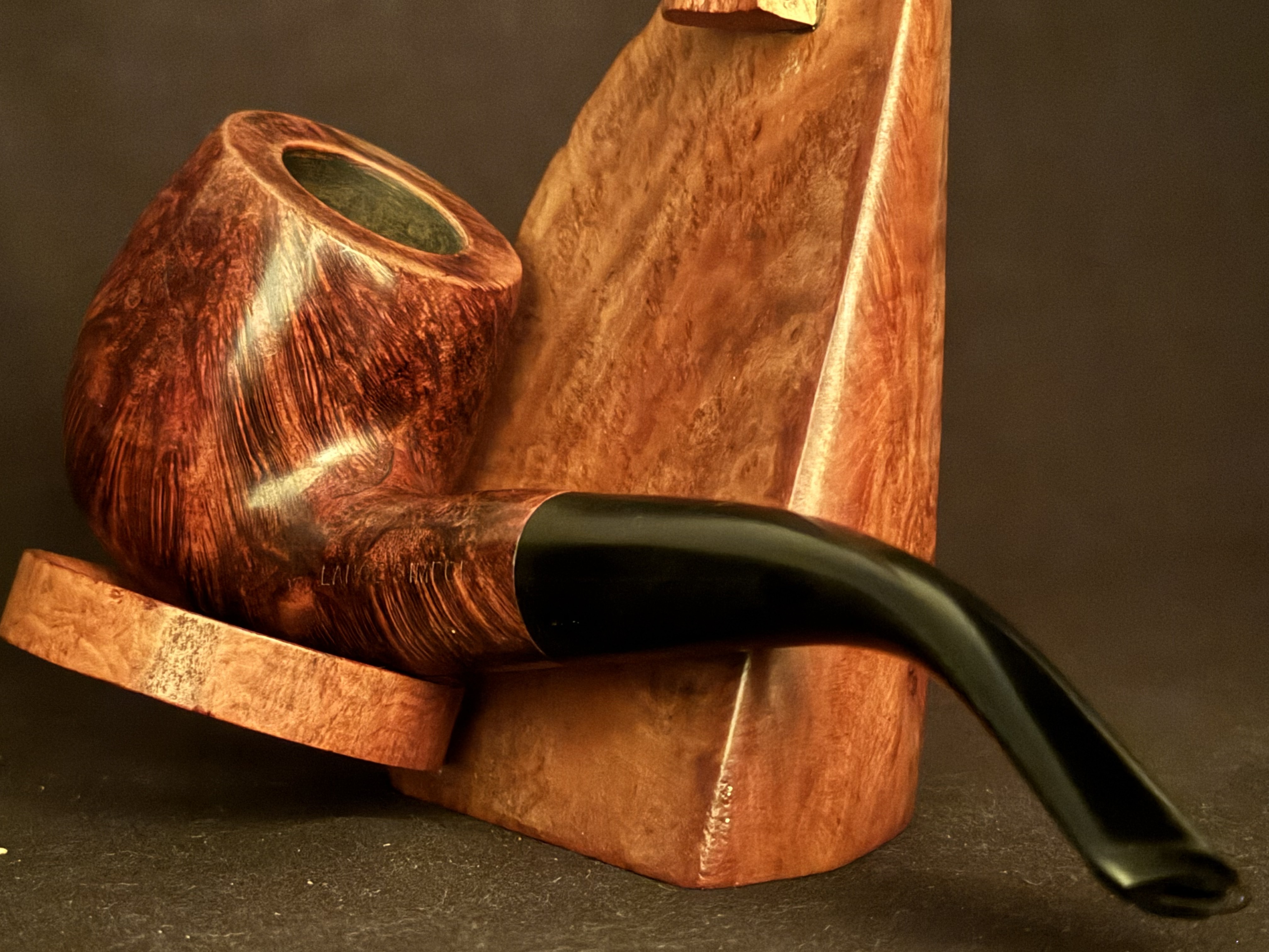 Lange's Imported, Made in London England - Smooth Bent Billiard Estate Pipe, Vulcanite Stem, 9mm Filter 8
