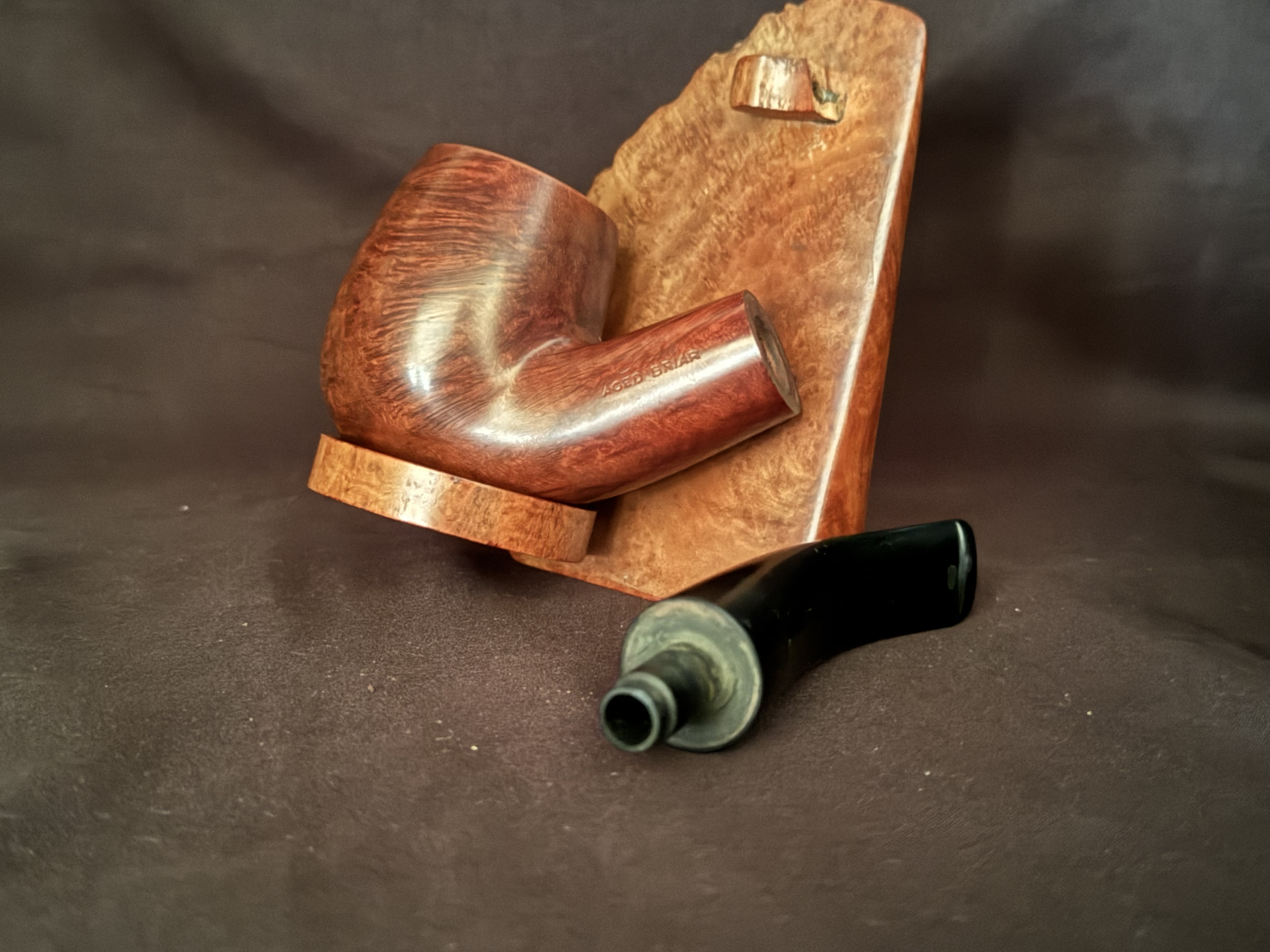 Savinelli ceaesr aged briar616F Large Smooth Bent Billiard Estate Pipe 9