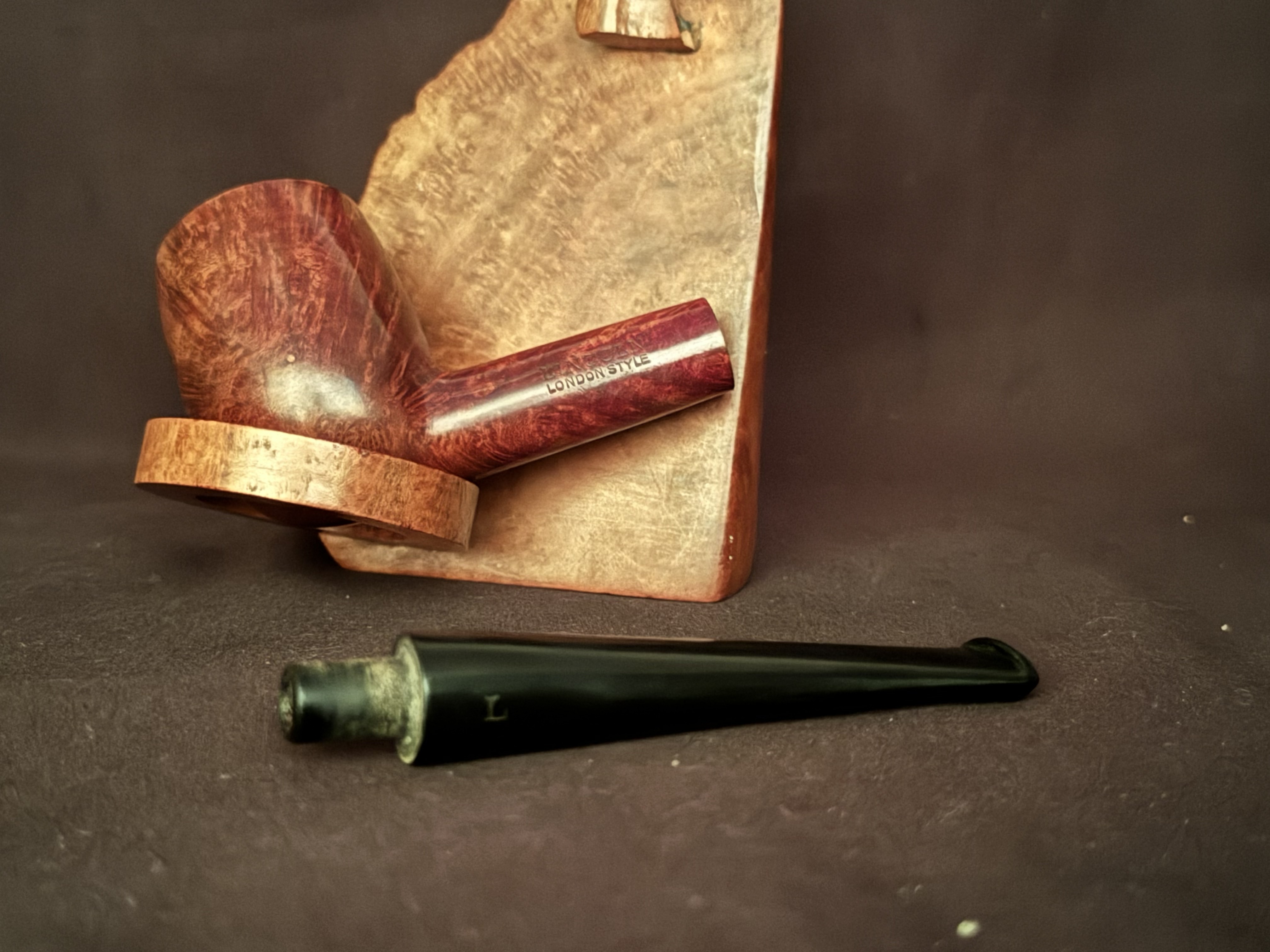 Lincoln London Smooth Reddish Billiard Vulcanite Stem Estate Pipe 9