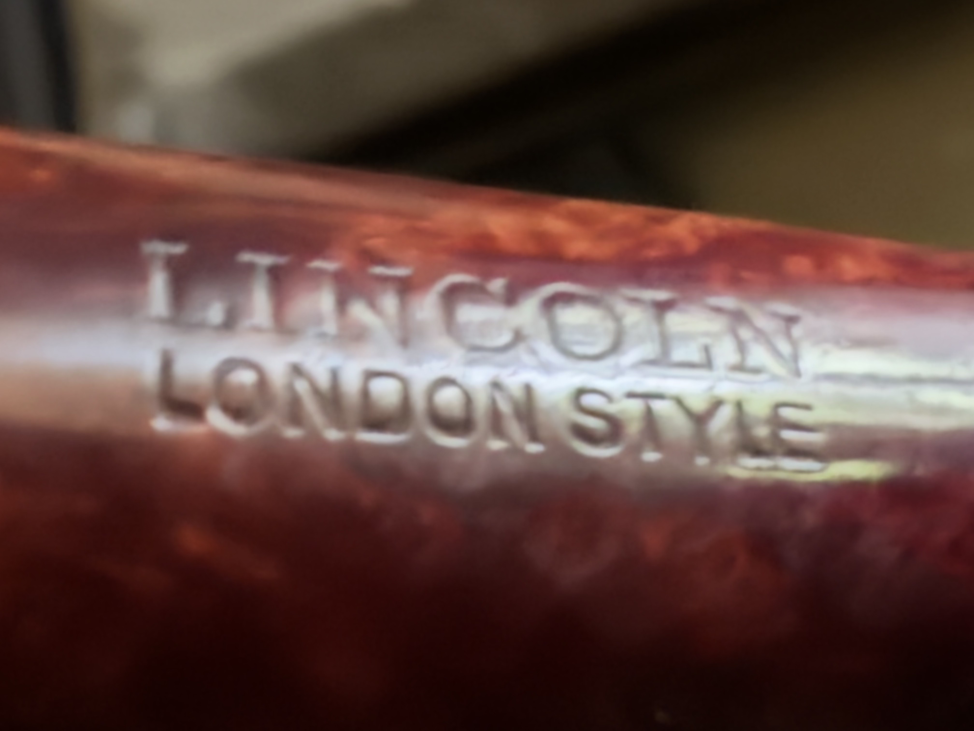 Lincoln London Smooth Reddish Billiard Vulcanite Stem Estate Pipe 11