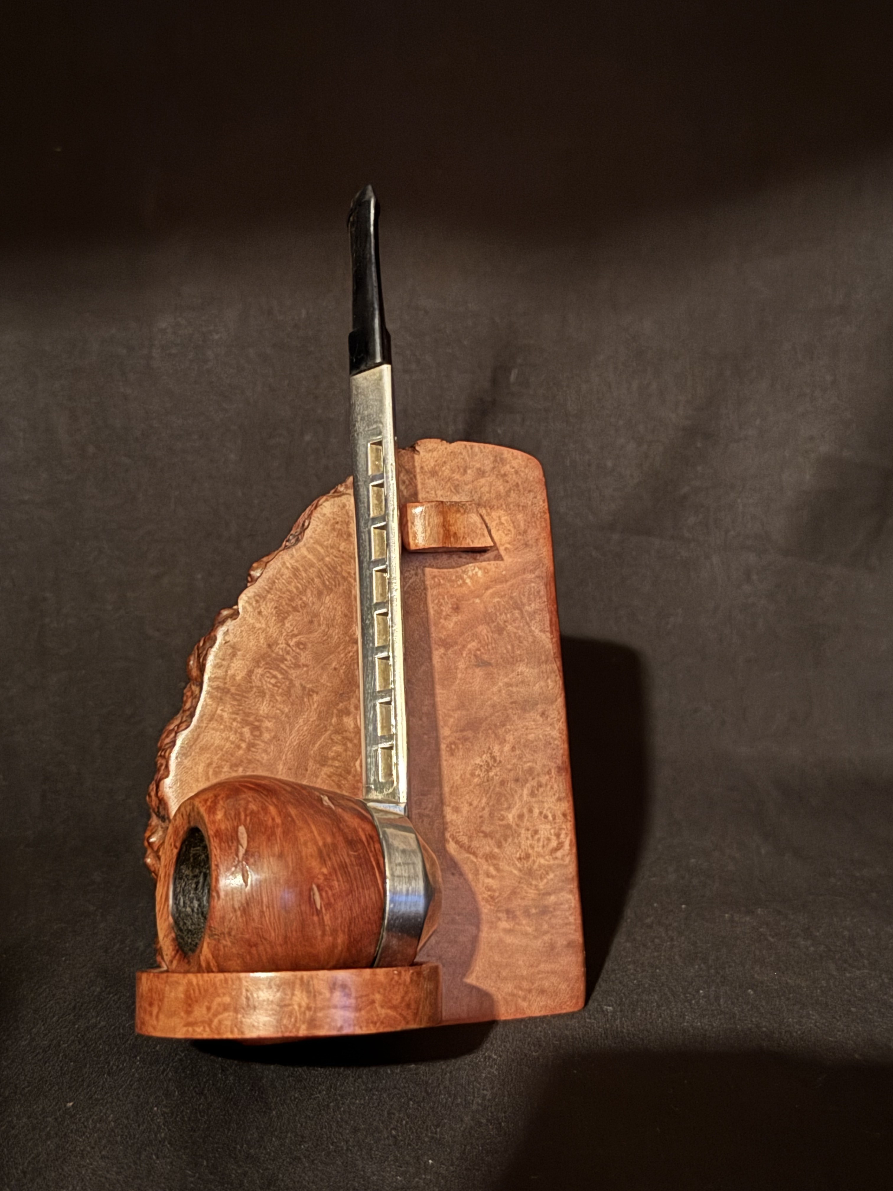 Lindbergh Mittalique Metal Pipe Removable Briar Bowl Acrylic Stem Estate 2