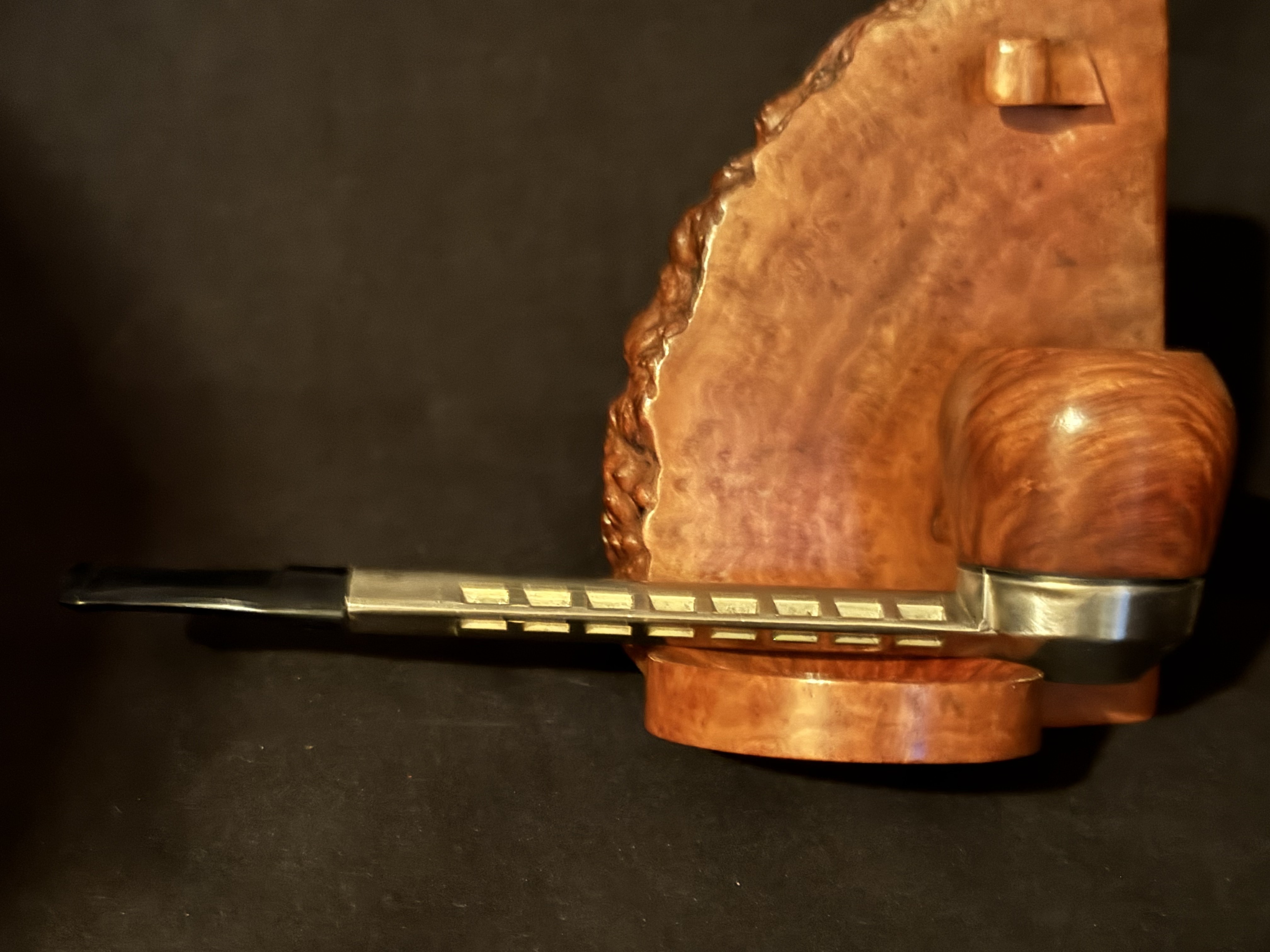 Lindbergh Mittalique Metal Pipe Removable Briar Bowl Acrylic Stem Estate 4