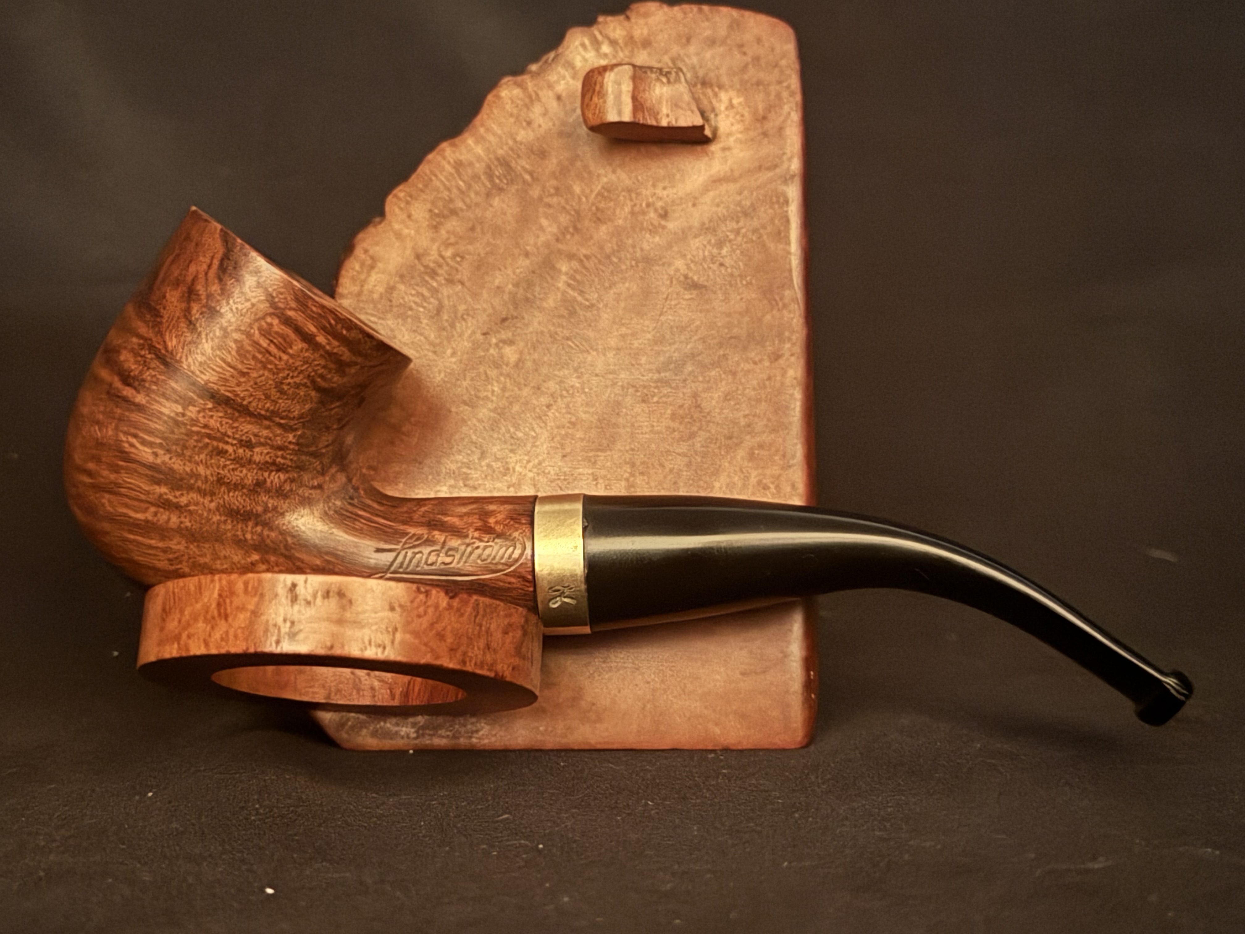 Lindstrom Bent Billiard Vulcanite Estate Pipe 3