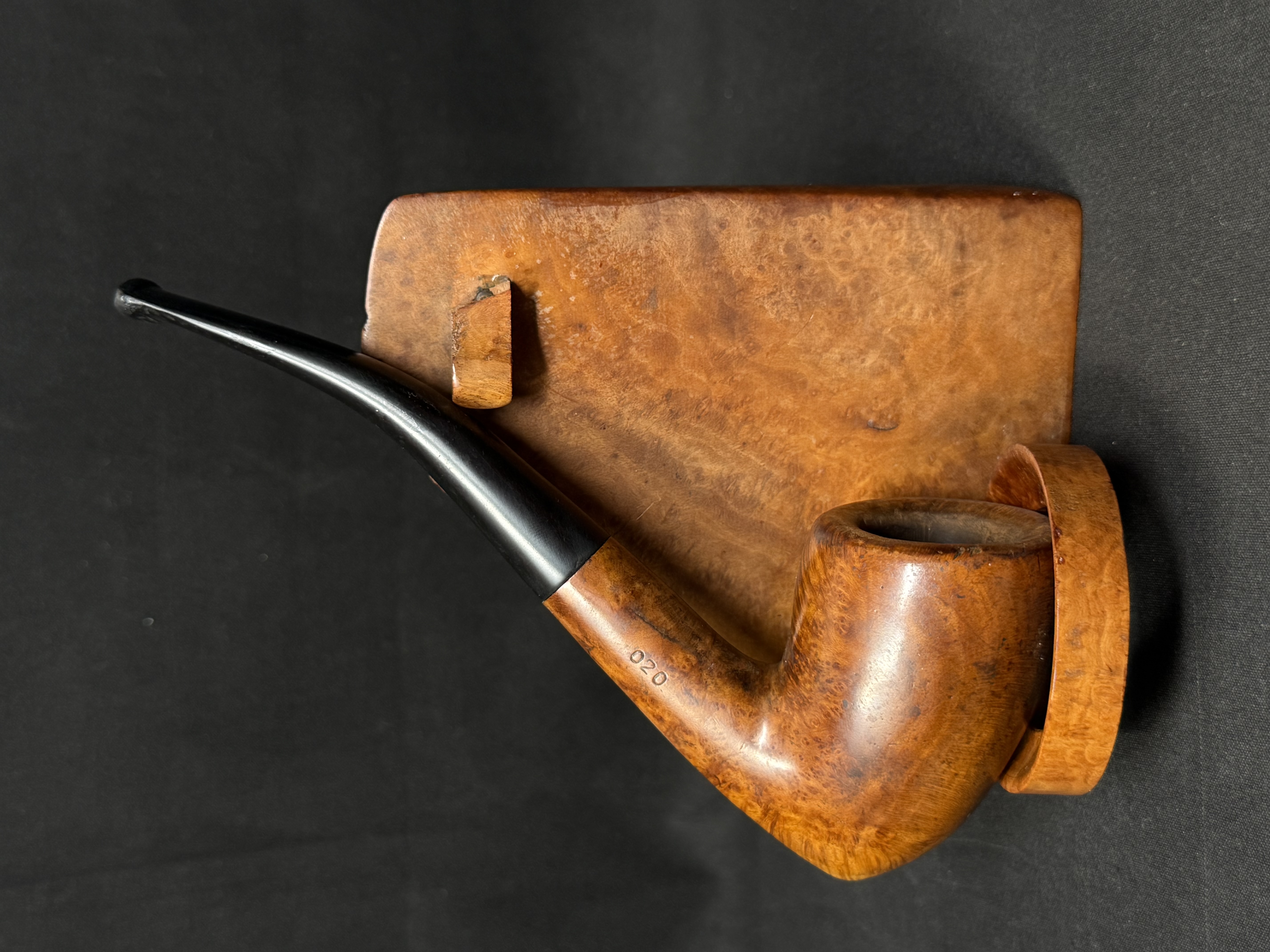 Loewe President 020 Bent Axe Smooth Vulcanite Estate Pipe 6