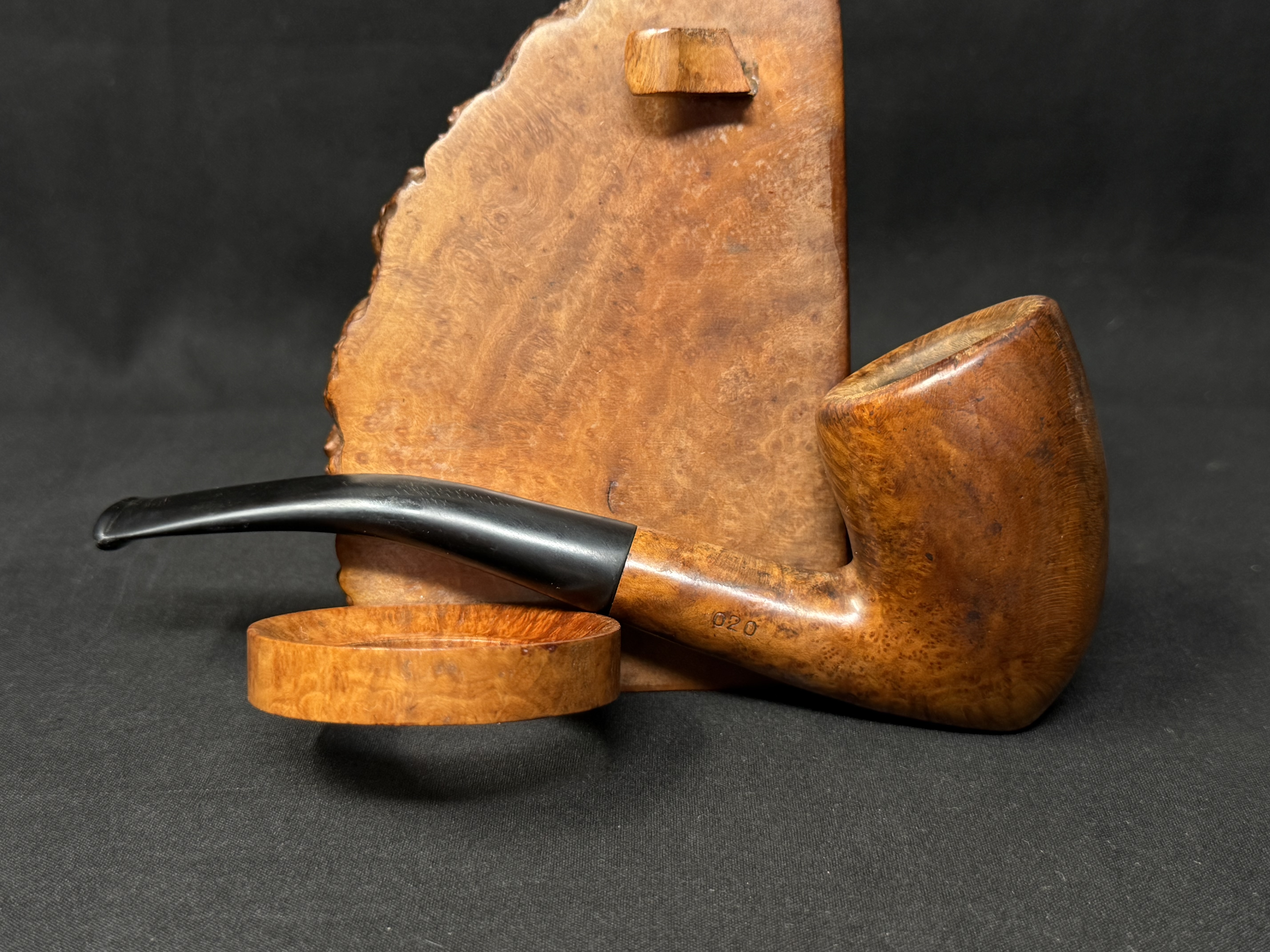Loewe President 020 Bent Axe Smooth Vulcanite Estate Pipe 4