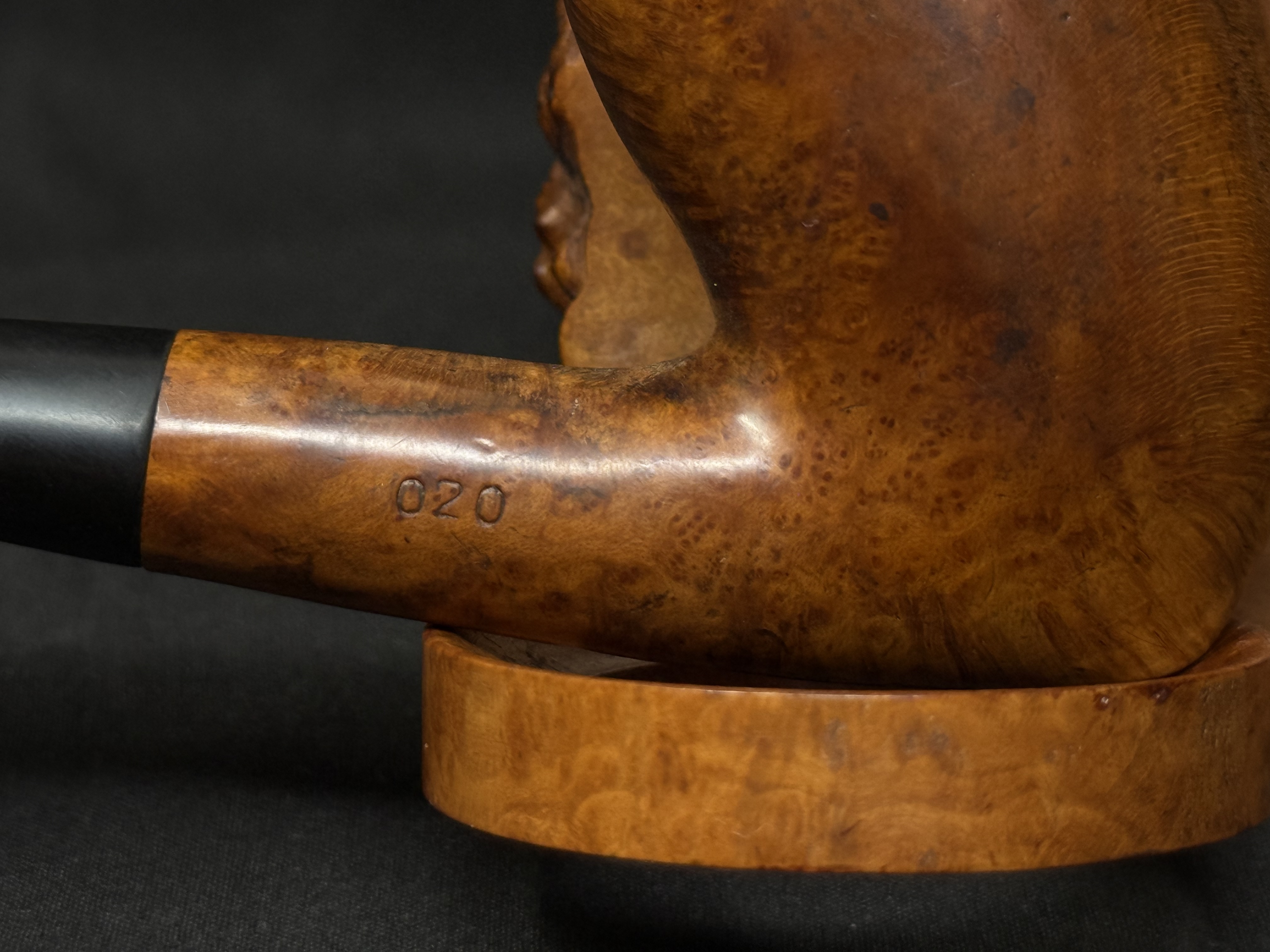 Loewe President 020 Bent Axe Smooth Vulcanite Estate Pipe 9