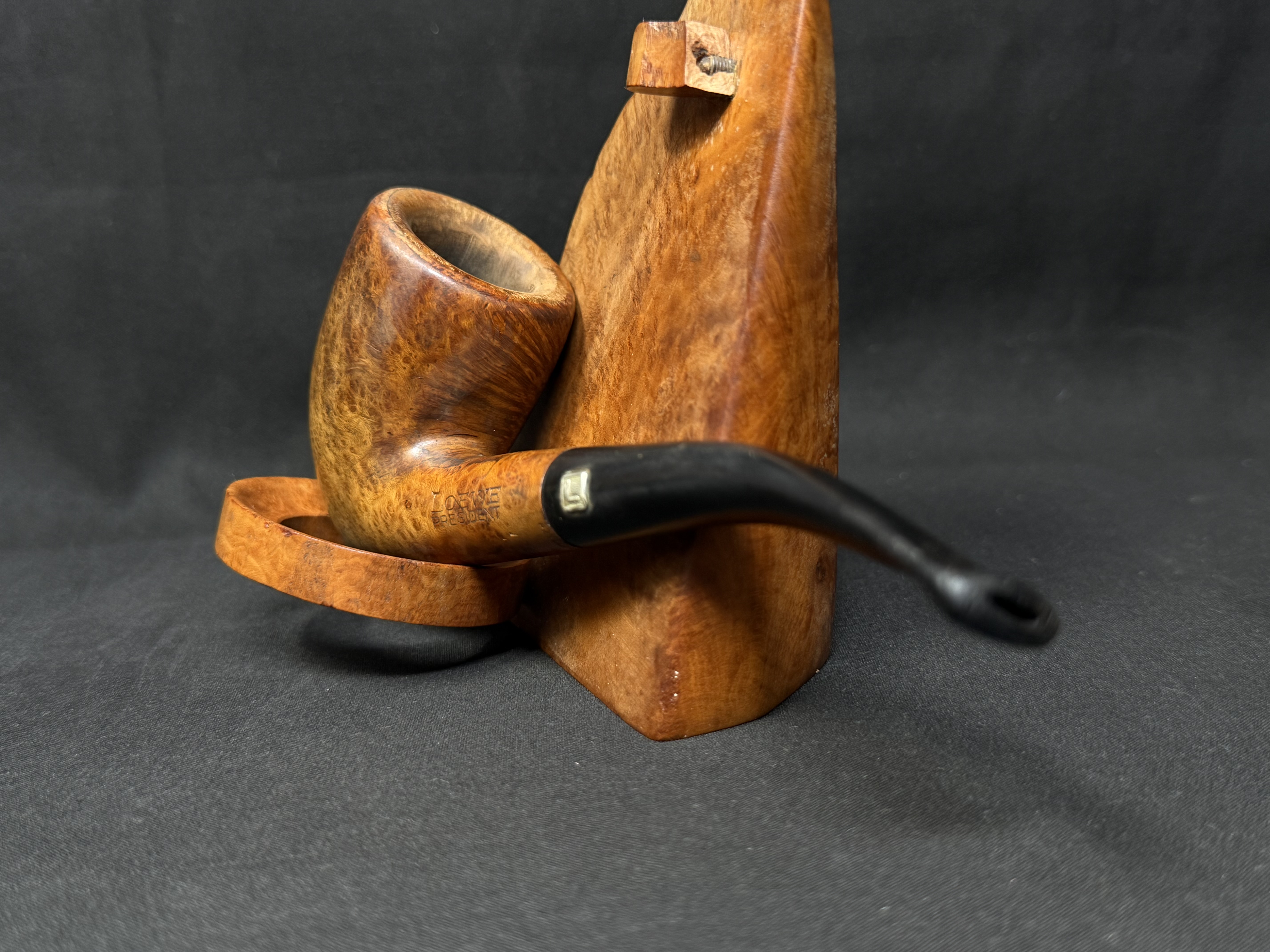 Loewe President 020 Bent Axe Smooth Vulcanite Estate Pipe 5