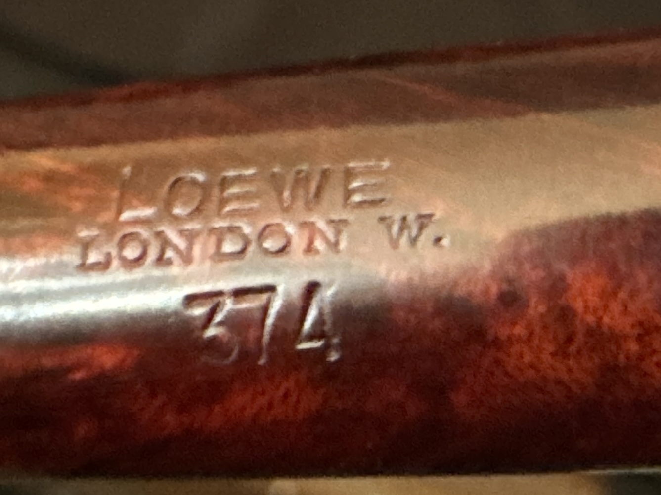 Loewe London W. Standard Smooth Straight Billiard Estate Pipe, Reddish Finish, Fishtail 3