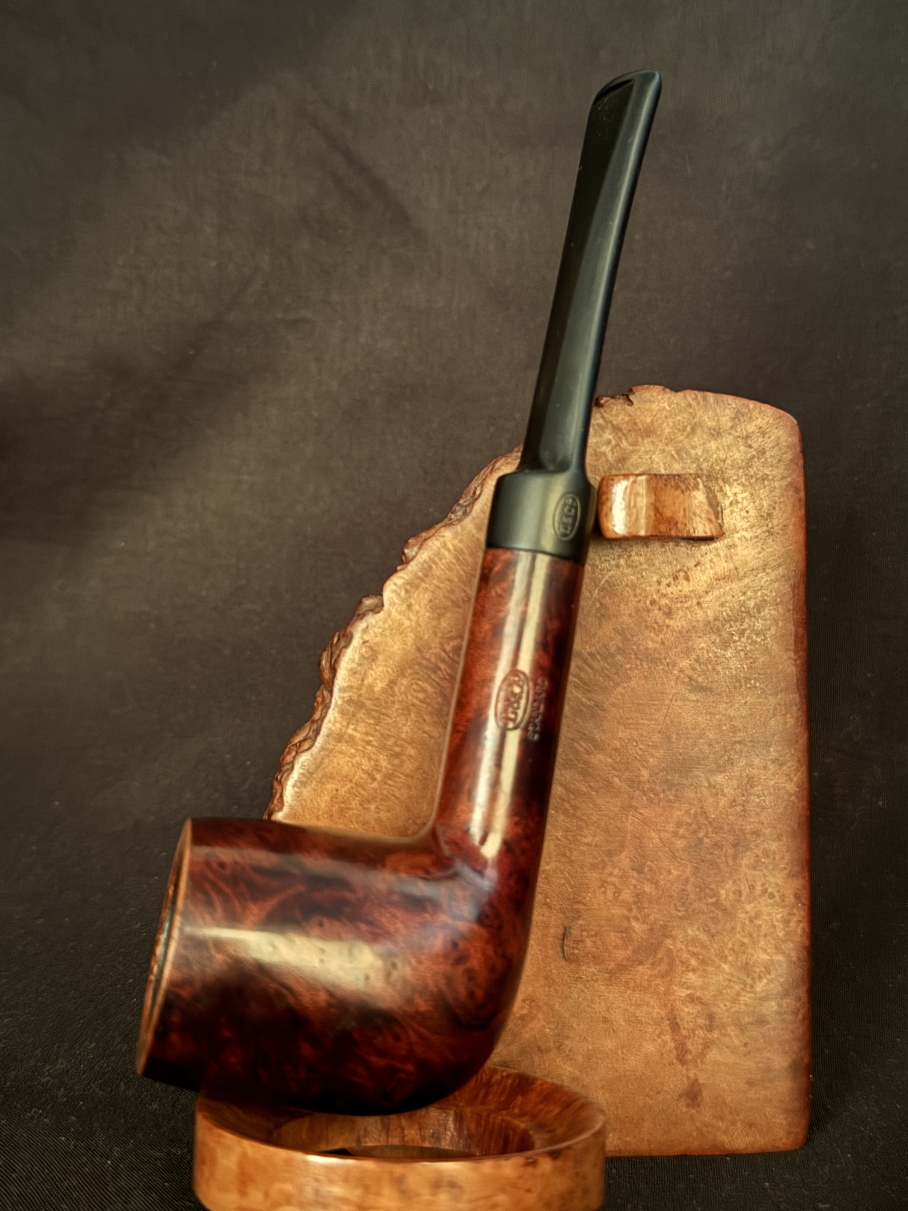 Loewe London W. Standard Smooth Straight Billiard Estate Pipe, Reddish Finish, Fishtail 5