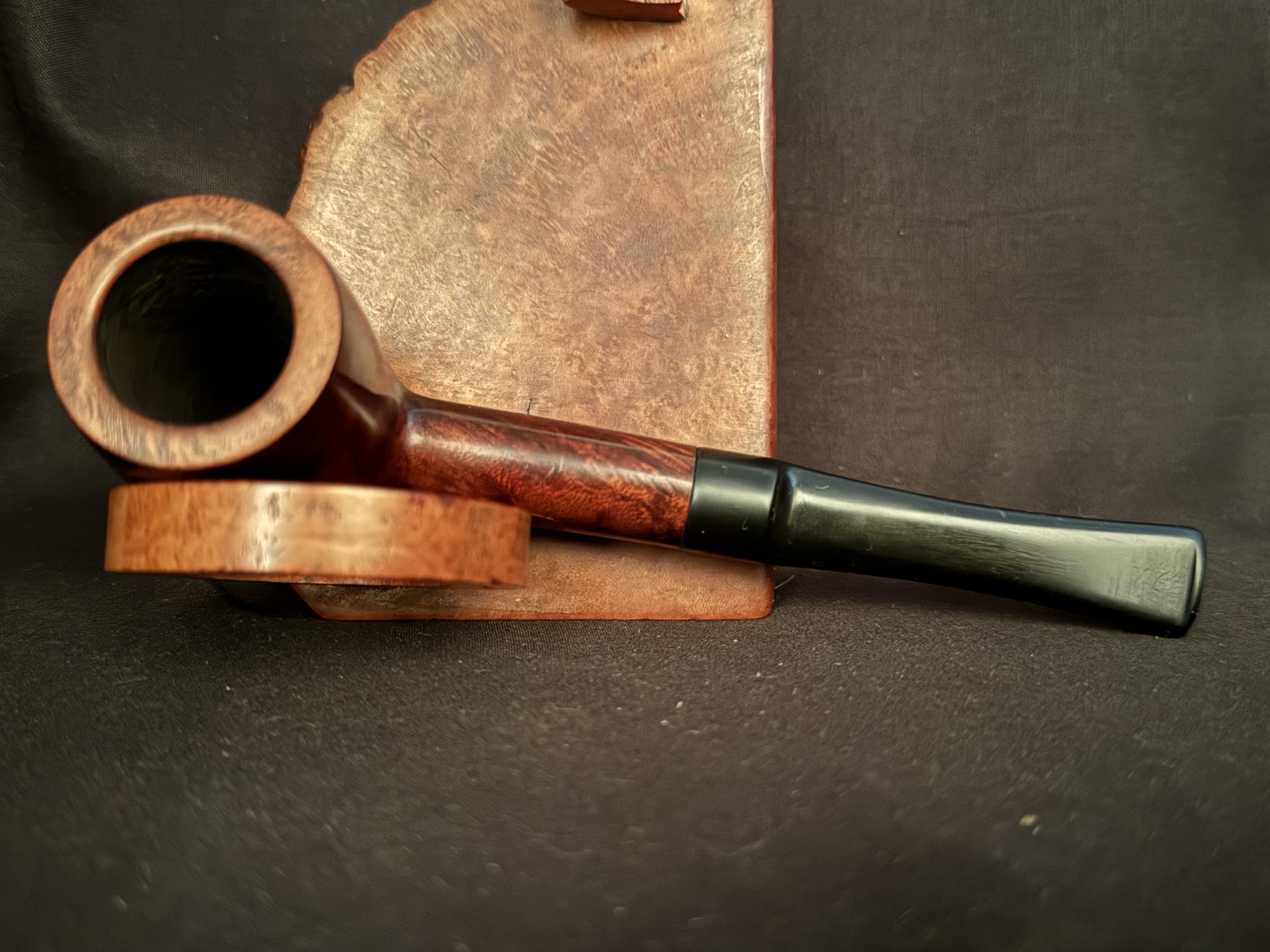 Loewe London W. Standard Smooth Straight Billiard Estate Pipe, Reddish Finish, Fishtail 8
