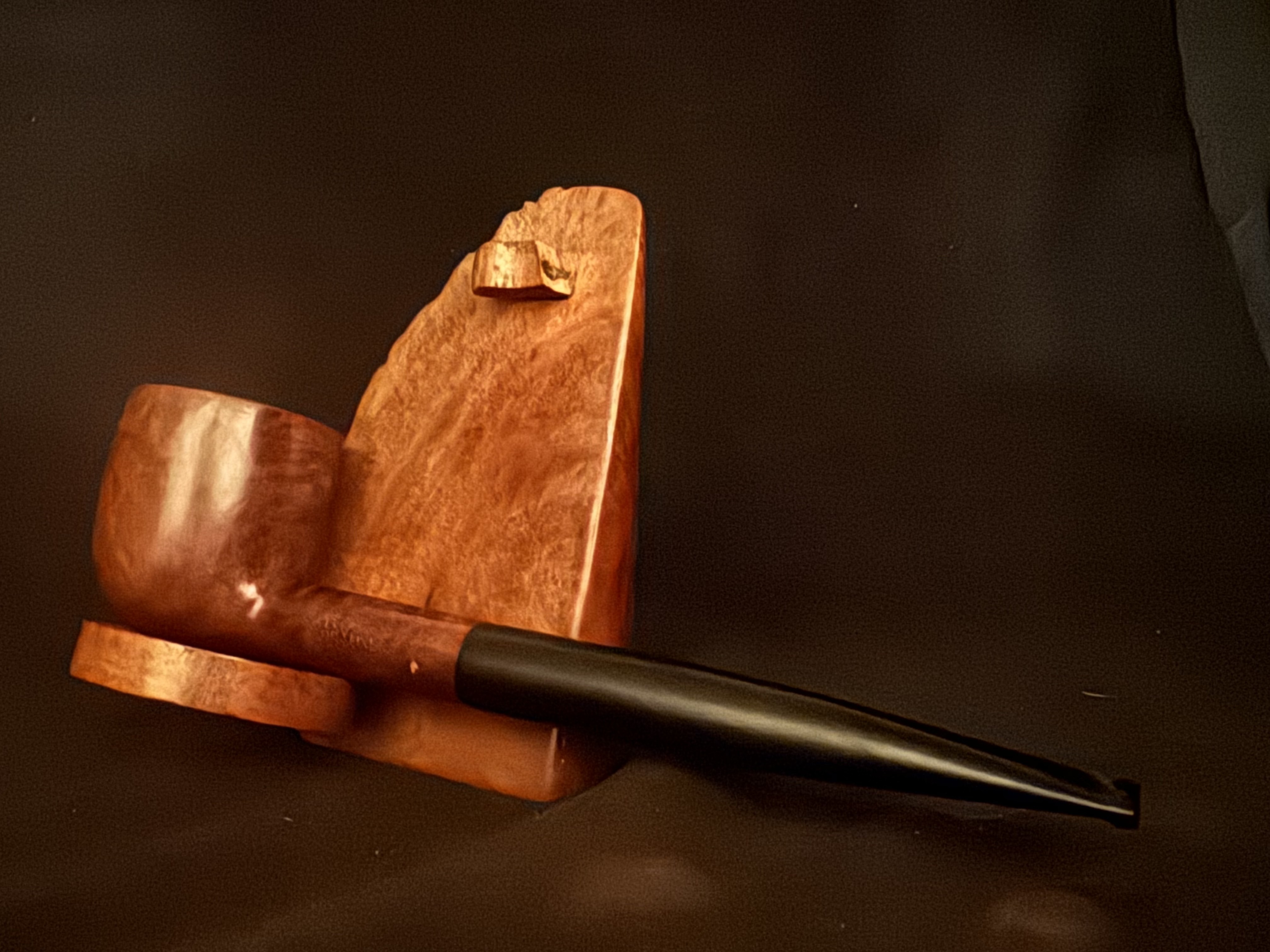 Denicotea Deluxe Krocket 791 Smooth Long Straight Pot Estate Pipe - Vulcanite Fishtail Stem, 9mm Filter 3