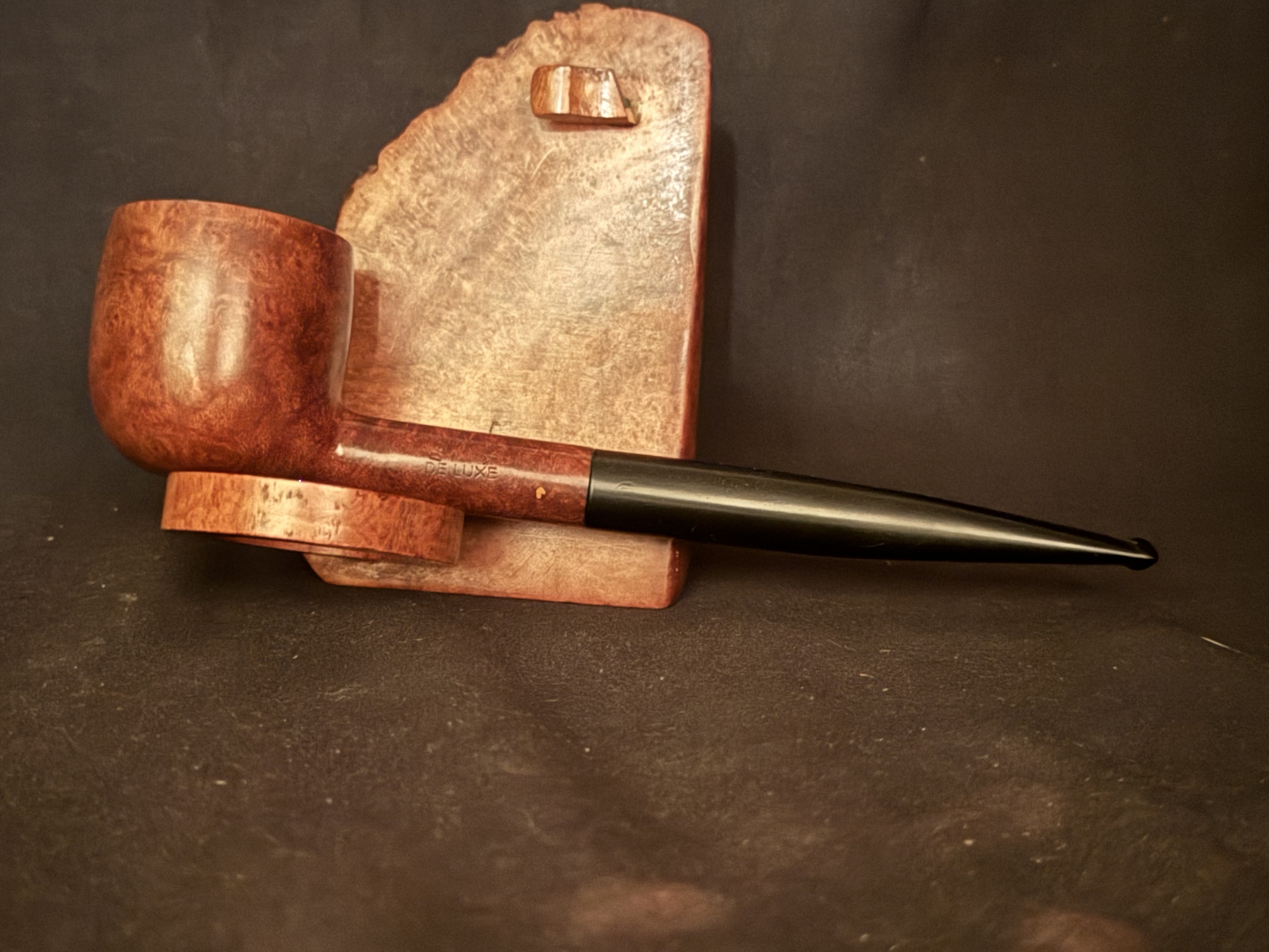 Denicotea Deluxe Krocket 791 Smooth Long Straight Pot Estate Pipe - Vulcanite Fishtail Stem, 9mm Filter 8