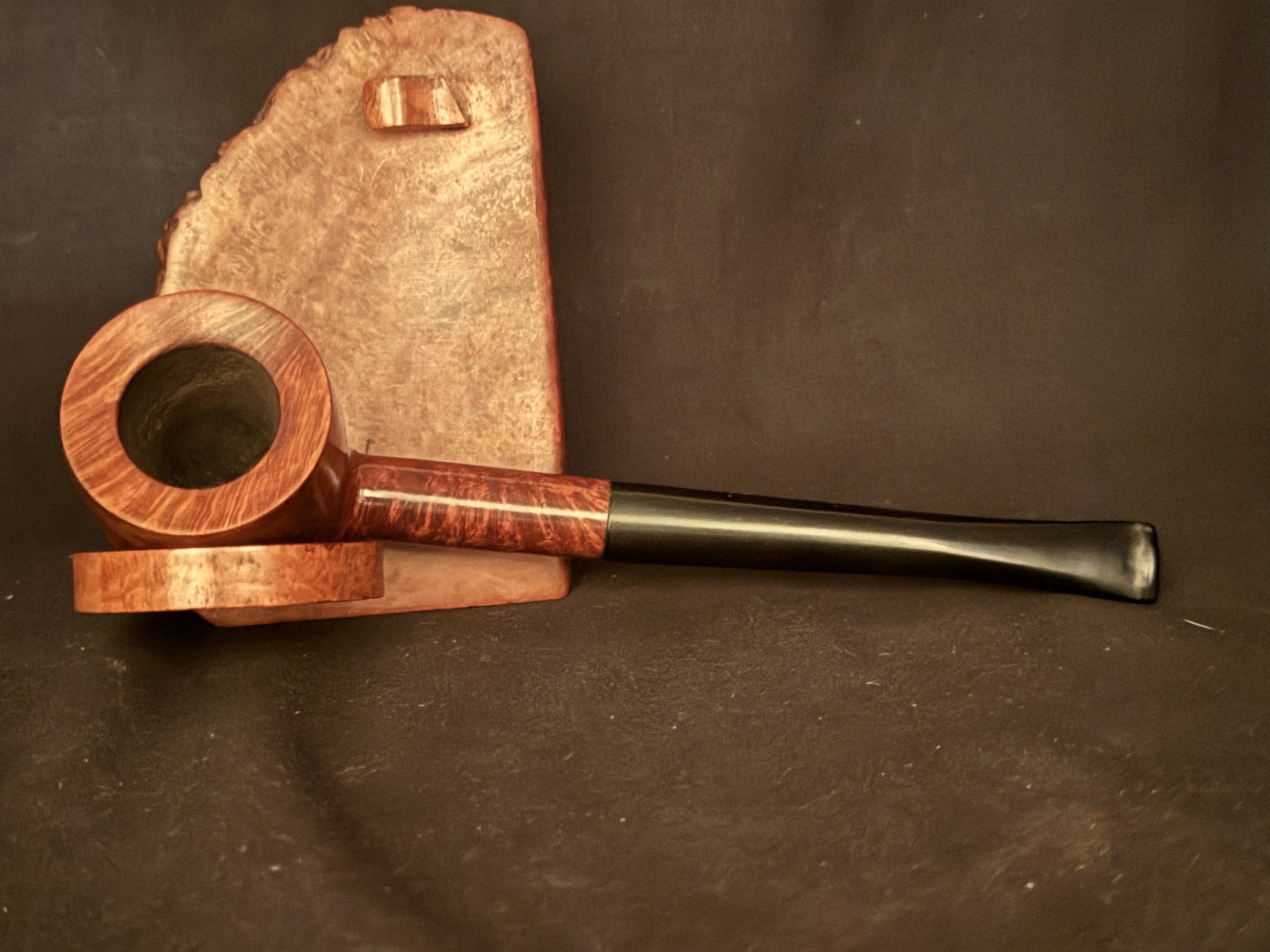Denicotea Deluxe Krocket 791 Smooth Long Straight Pot Estate Pipe - Vulcanite Fishtail Stem, 9mm Filter 10