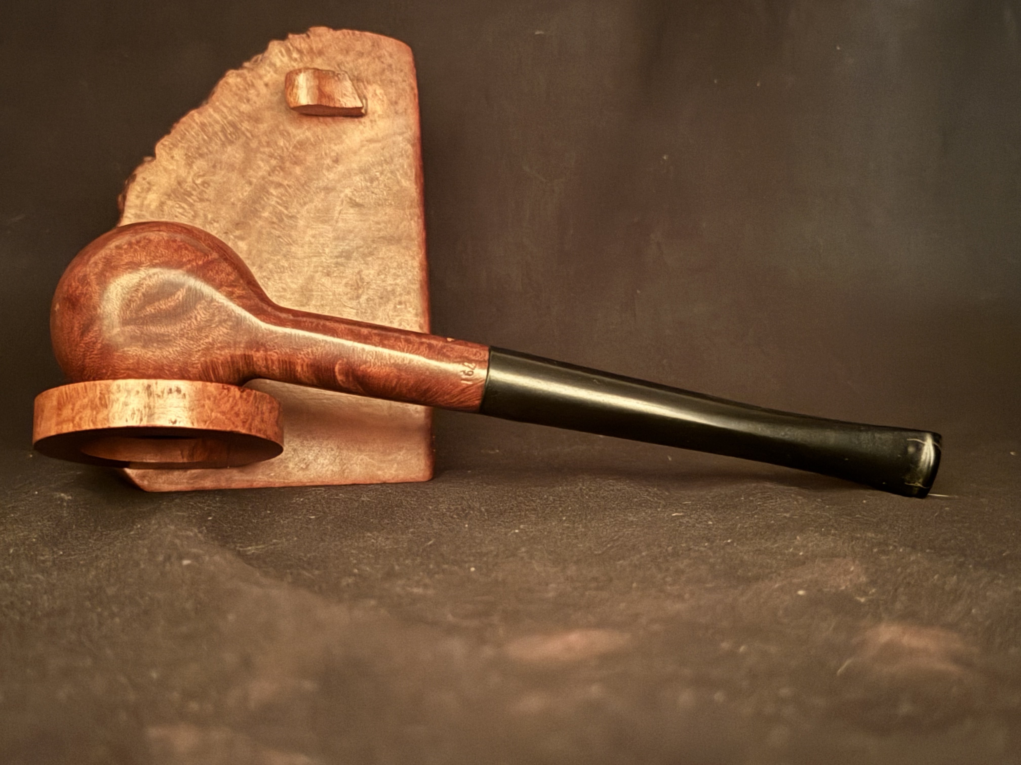 Denicotea Deluxe Krocket 791 Smooth Long Straight Pot Estate Pipe - Vulcanite Fishtail Stem, 9mm Filter 11