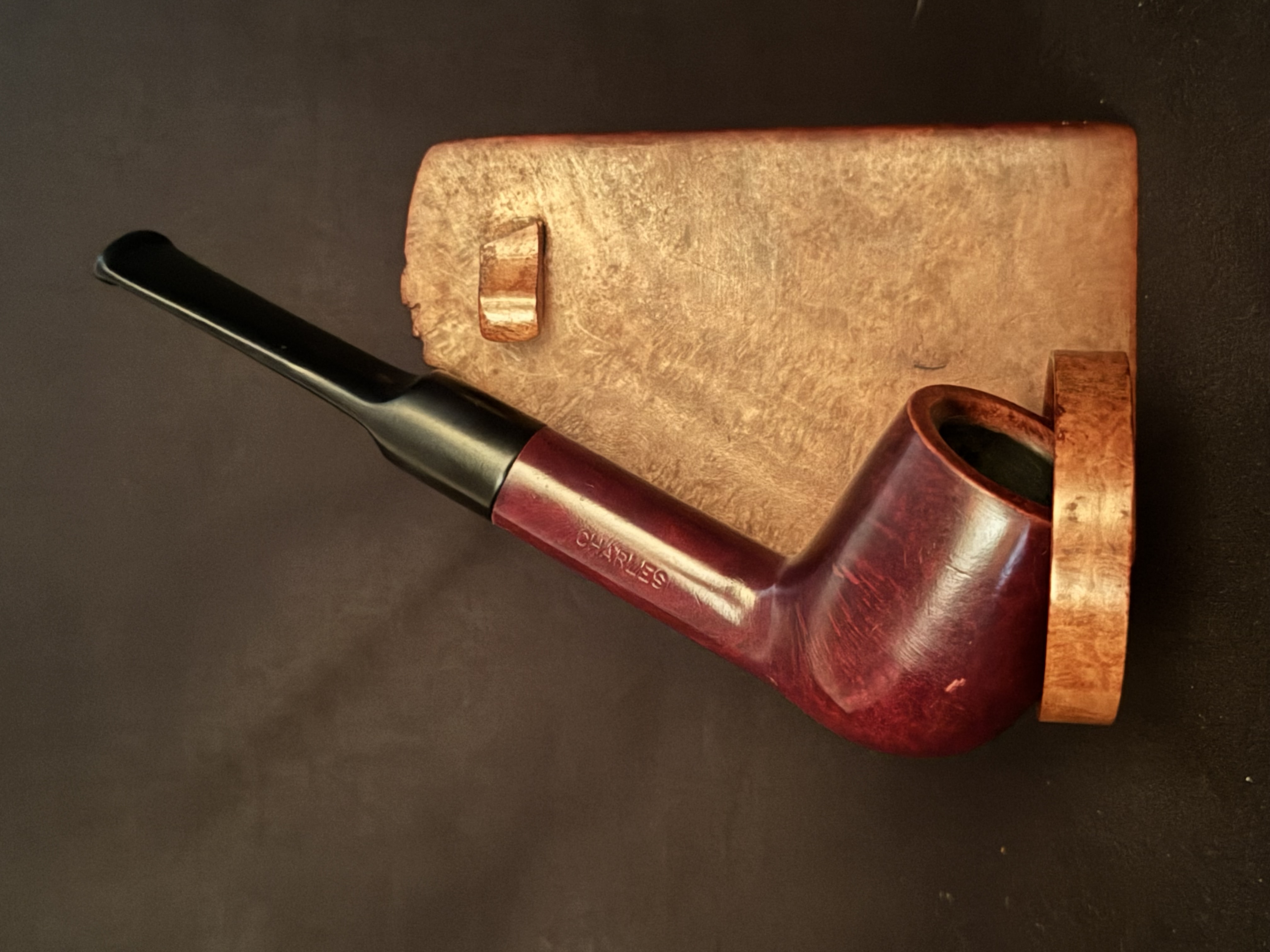 Lord Charles, Reddish Straight Billiard, Vulcanite Stem, Estate Pipe 2