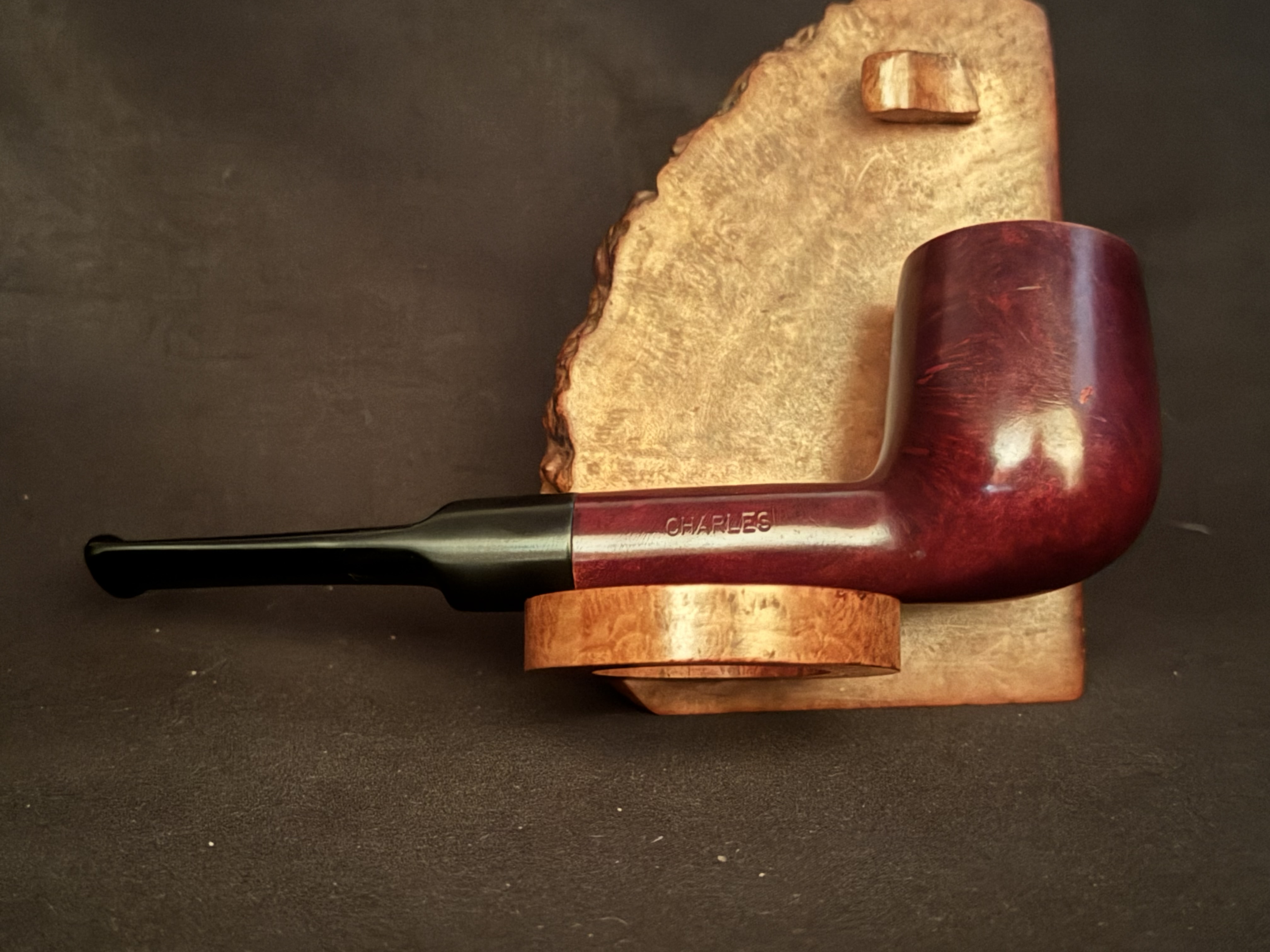Lord Charles, Reddish Straight Billiard, Vulcanite Stem, Estate Pipe 4