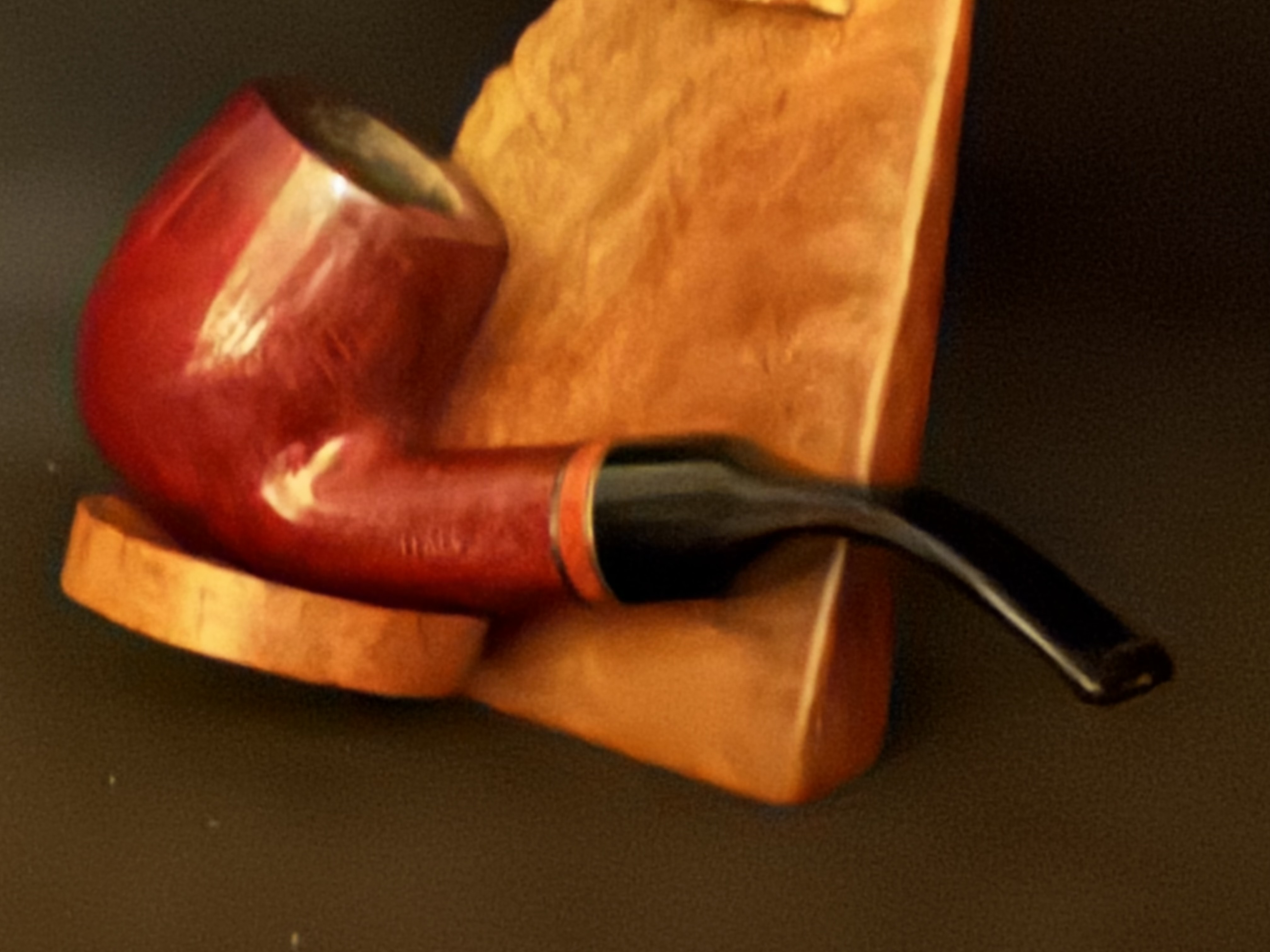 Lorenzetti Italy Firenze Bent Billiard Estate Pipe - Black Acrylic Fishtail Stem, 9mm Filter 4