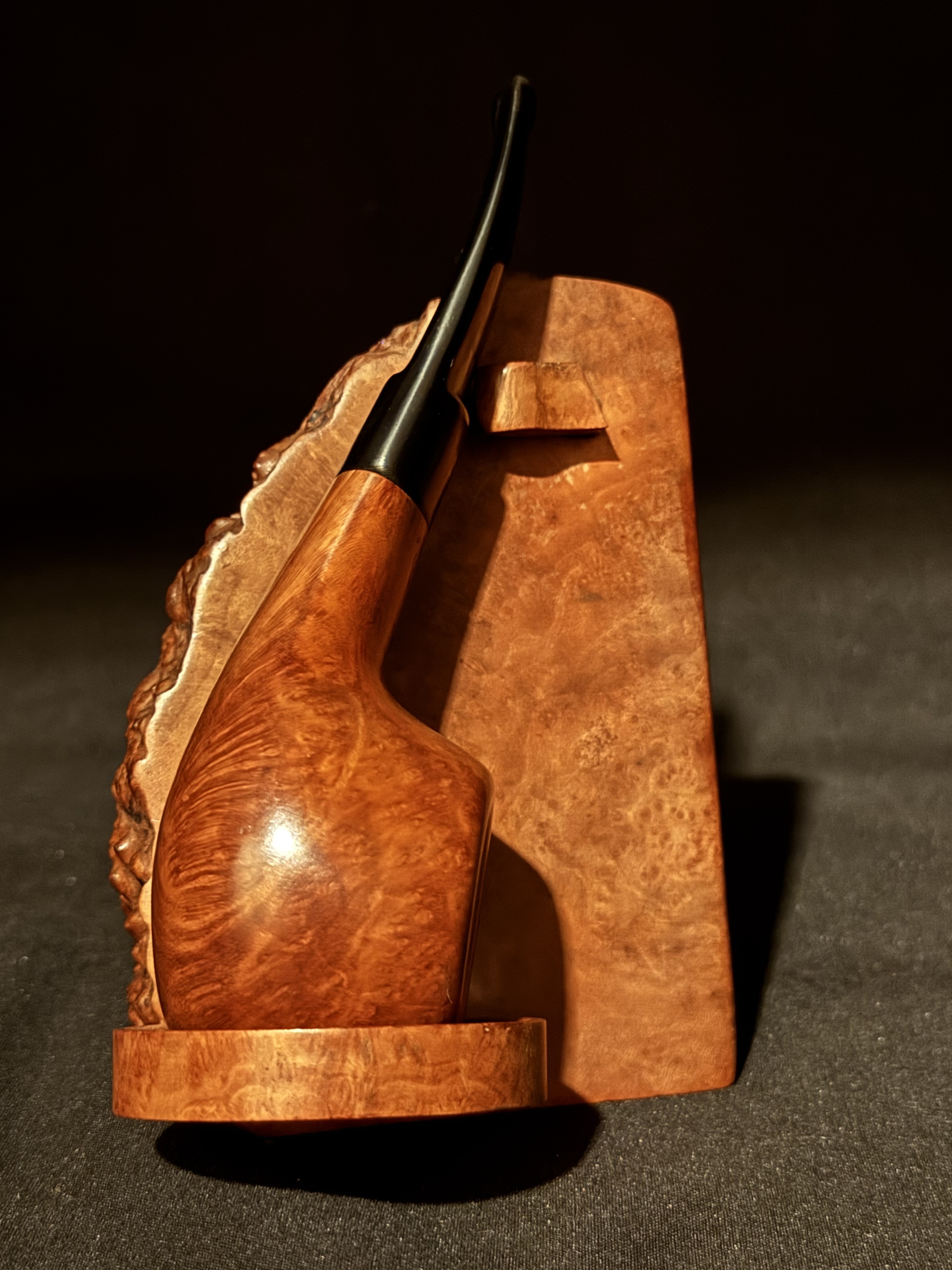 Lorenzo Aprica Smooth Pot Tomato Estate Pipe, Orange Finish, Saddle Stem 2
