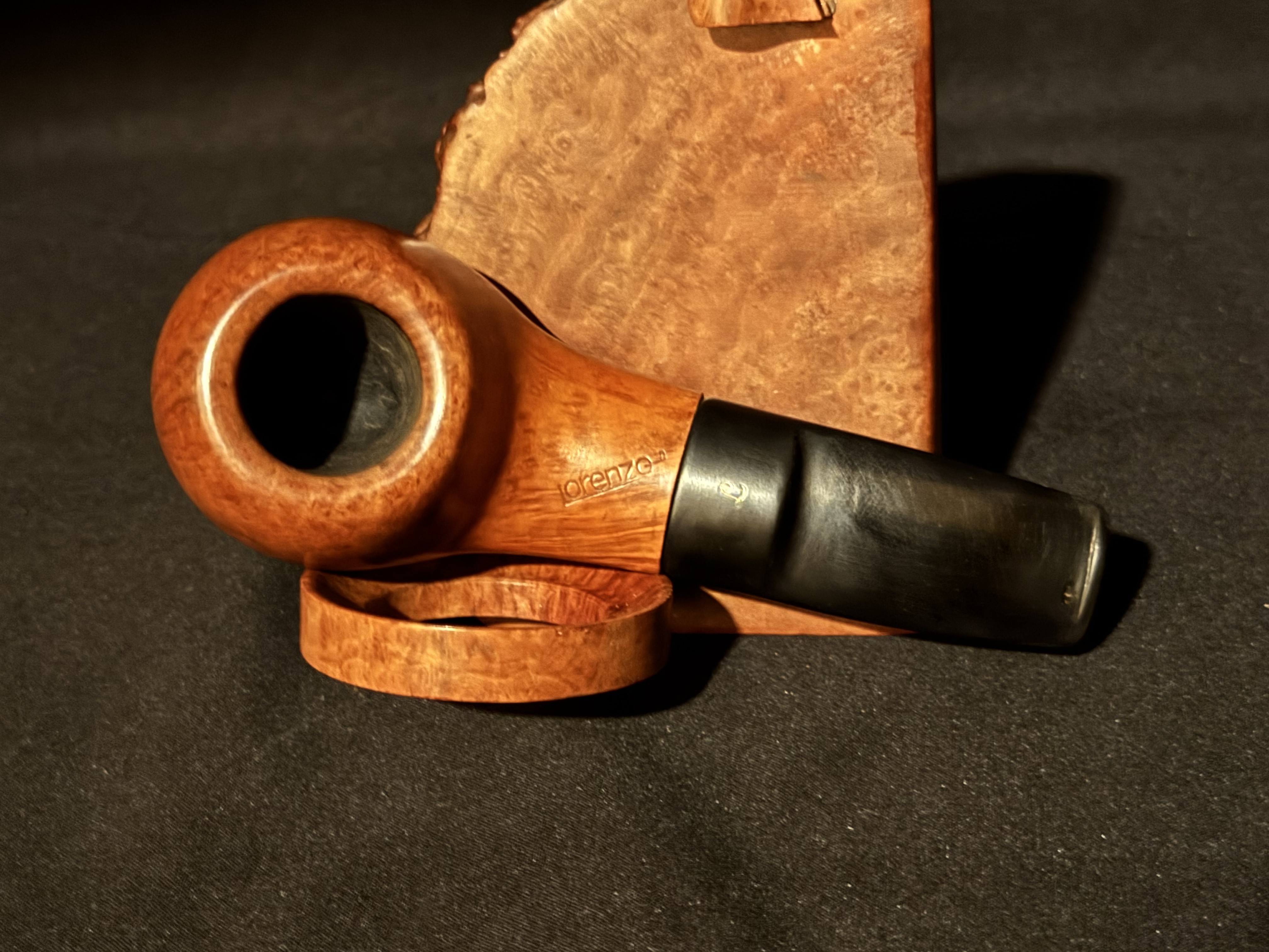 Lorenzo Aprica Smooth Pot Tomato Estate Pipe, Orange Finish, Saddle Stem 5