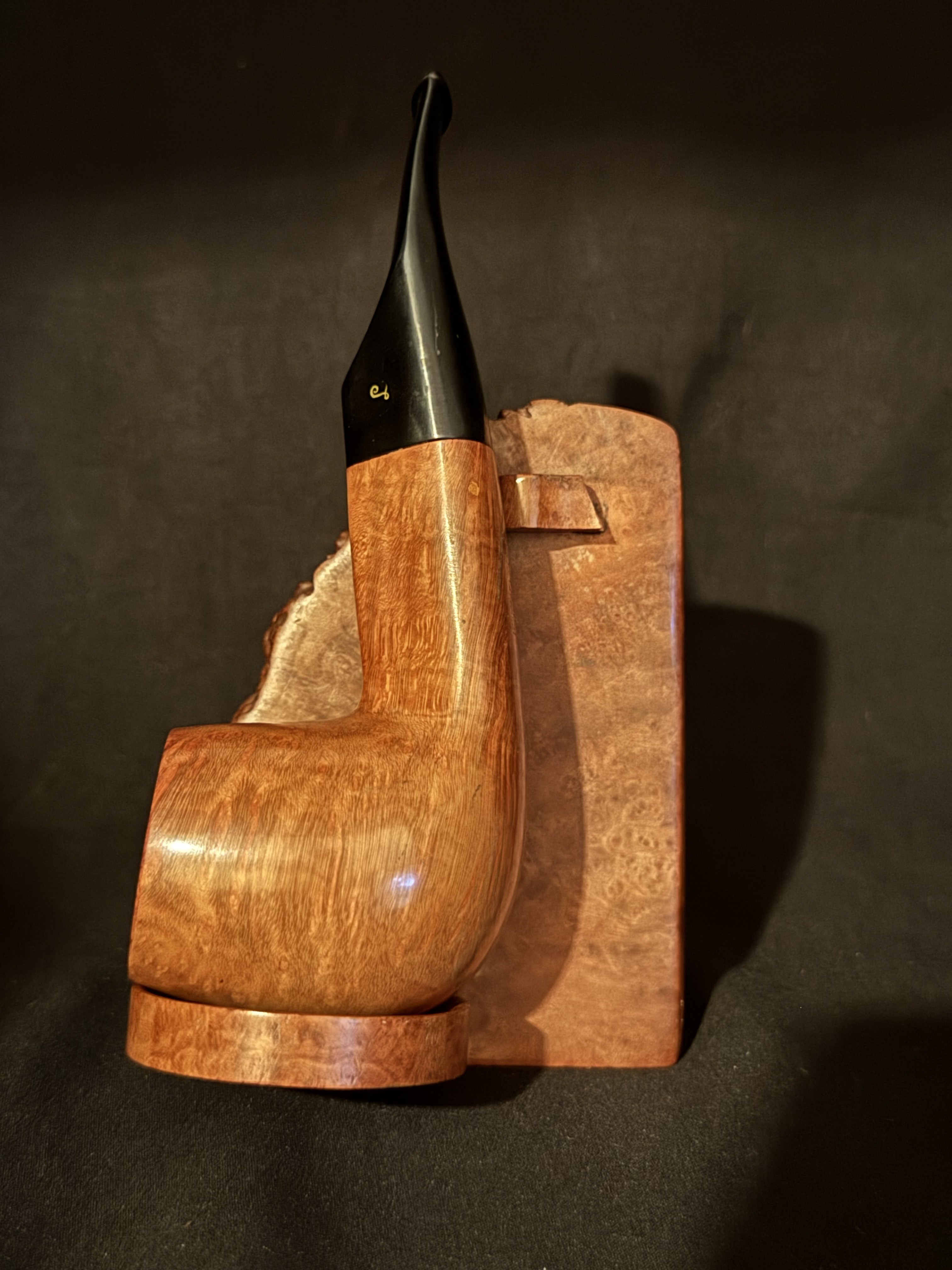 Lorenzo Fulvia Smooth Straight Billiard Estate Pipe, 9mm Filter, Saddle Stem