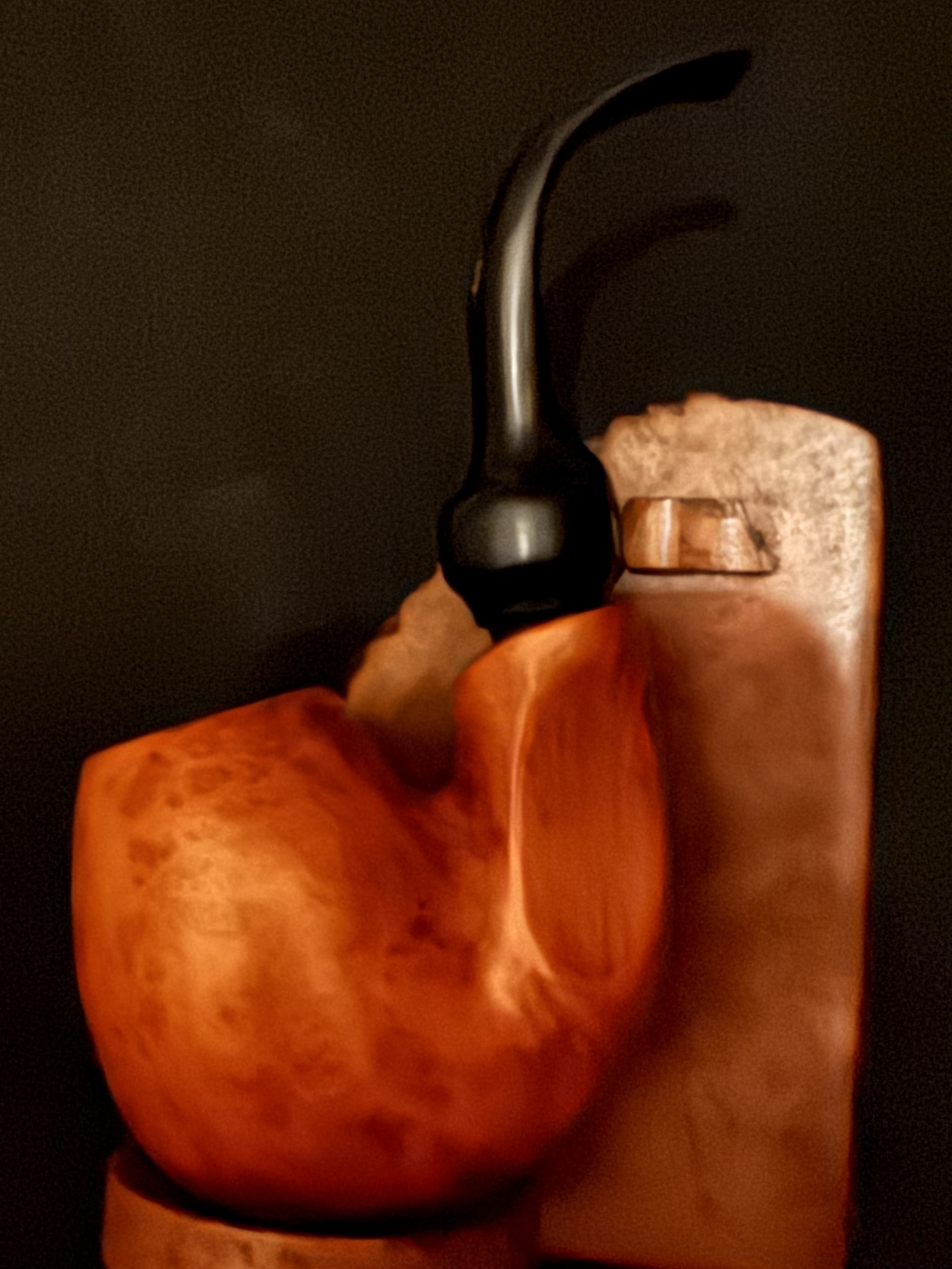 Lorenzo Monte Bianco 101 Smooth Full Bent Oom Paul Estate Pipe, 9mm Filter